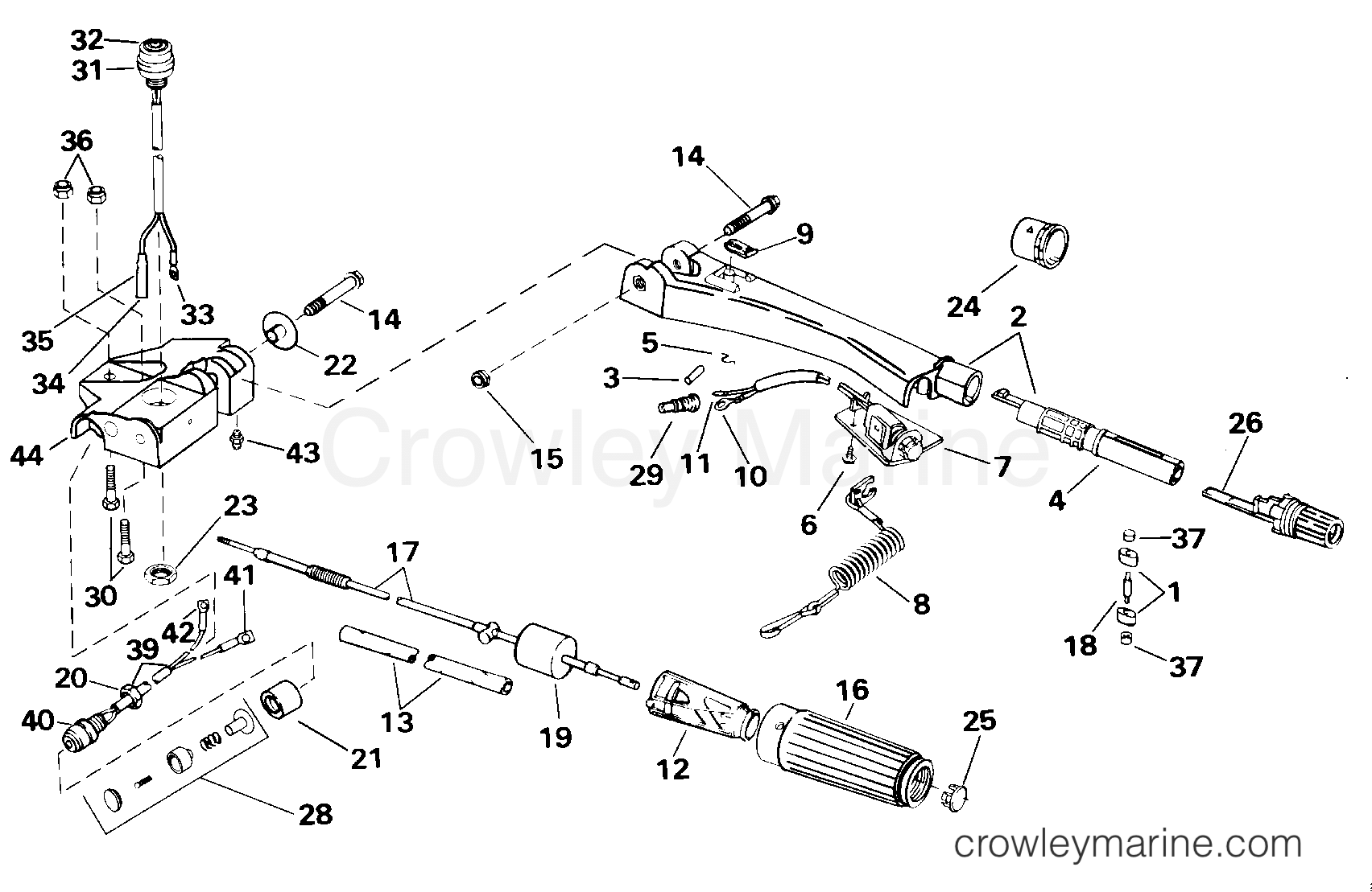 STEERING & SHIFT HANDLE 2000 Outboard 40 J40PLSSM Crowley Marine