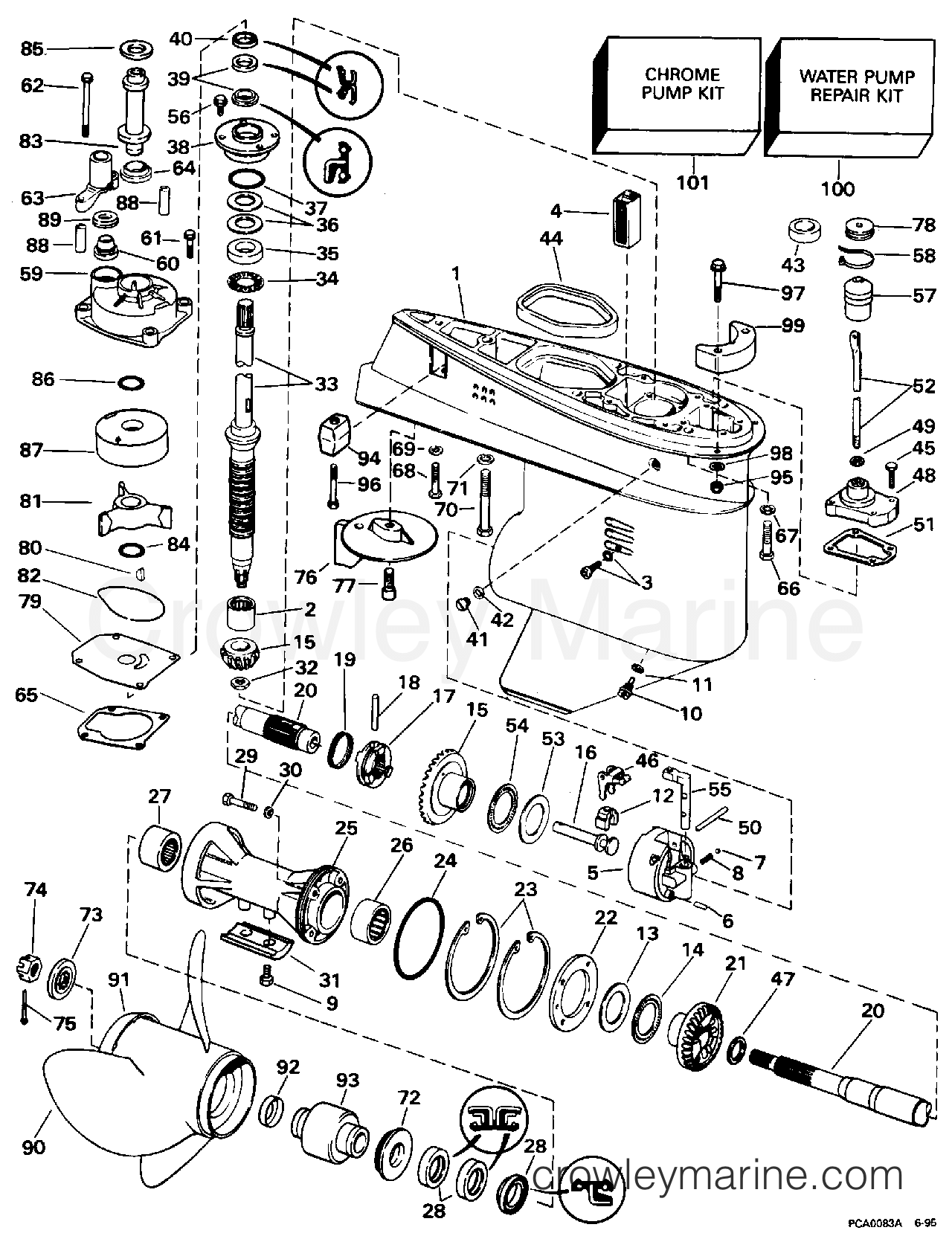 1996 Outboard 40 - SJ40RPH - GEARCASE
