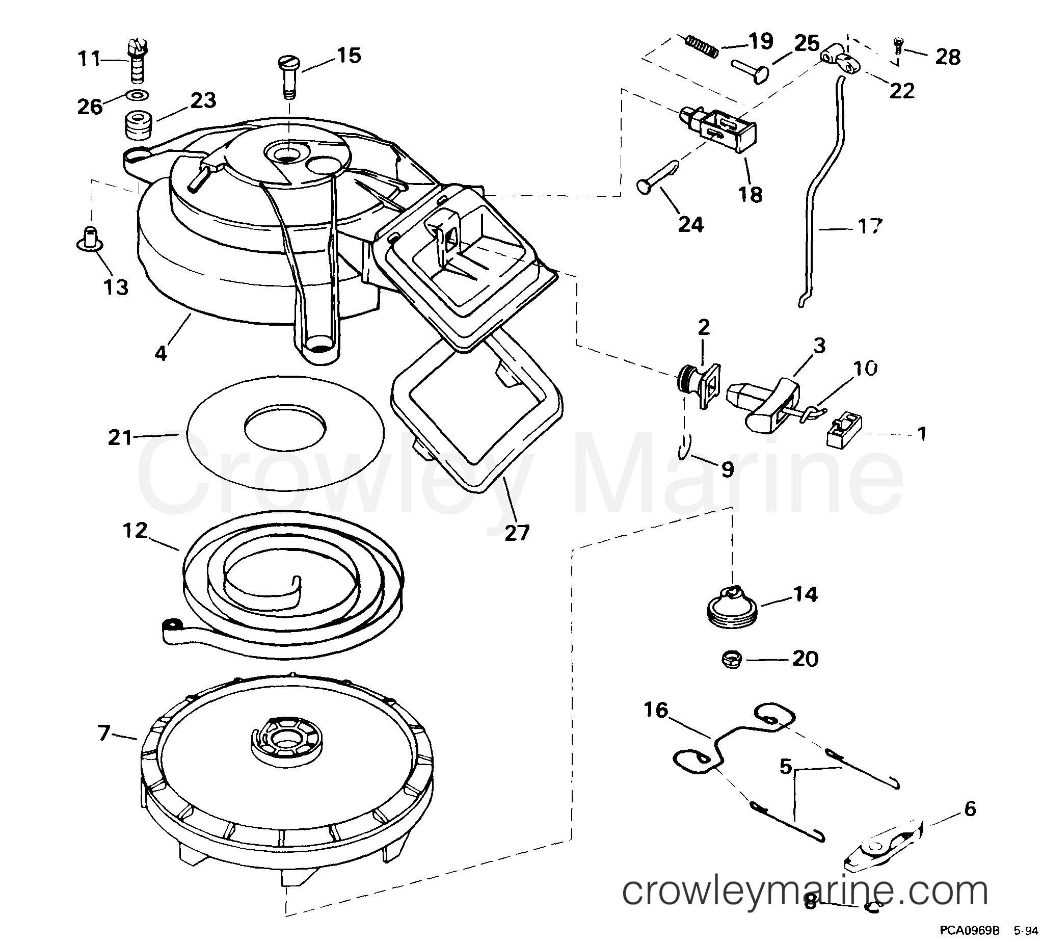 1999 Outboard 15 - J15TEEEA - REWIND STARTER