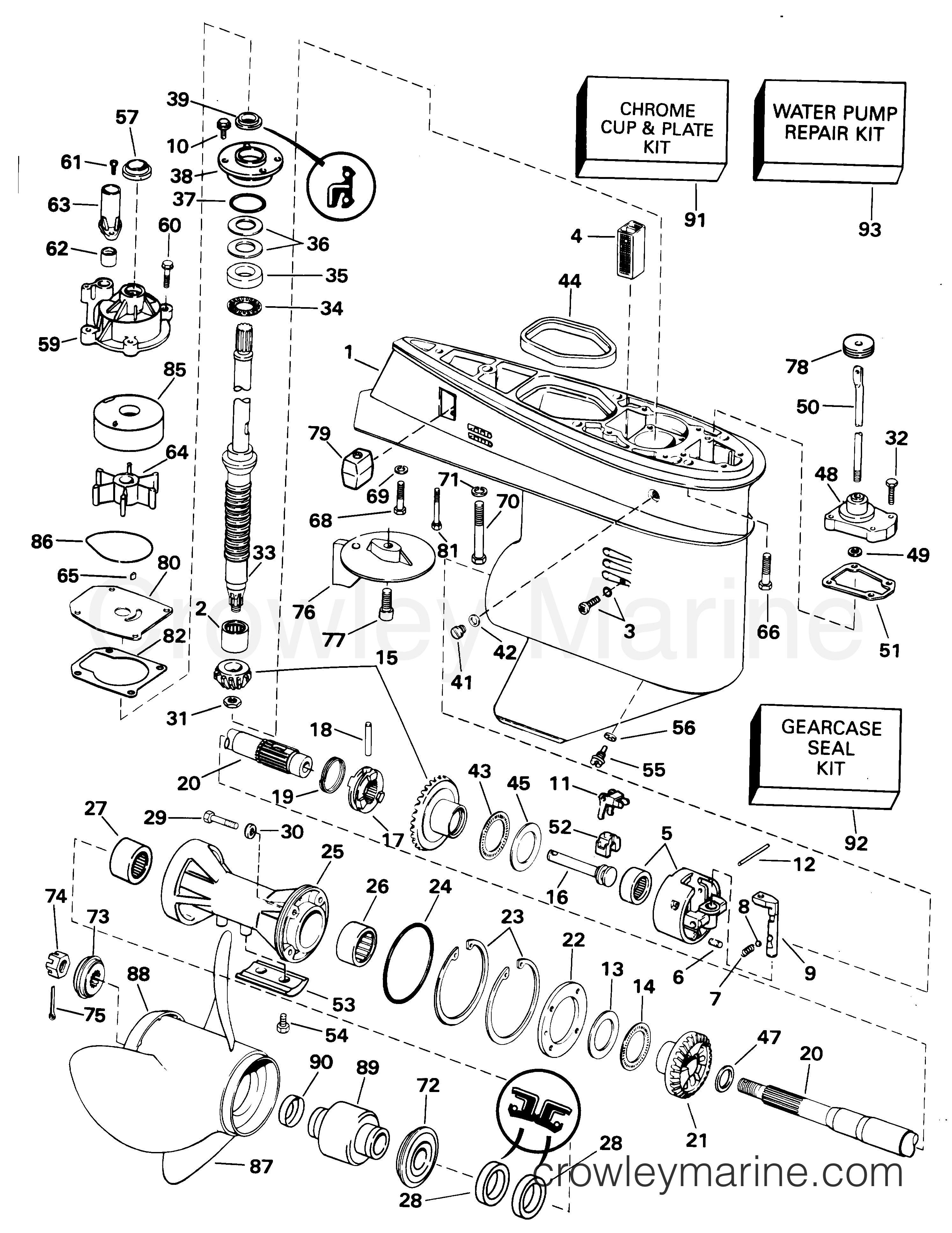 2001 Outboard 60 - J60PLSID - GEARCASE