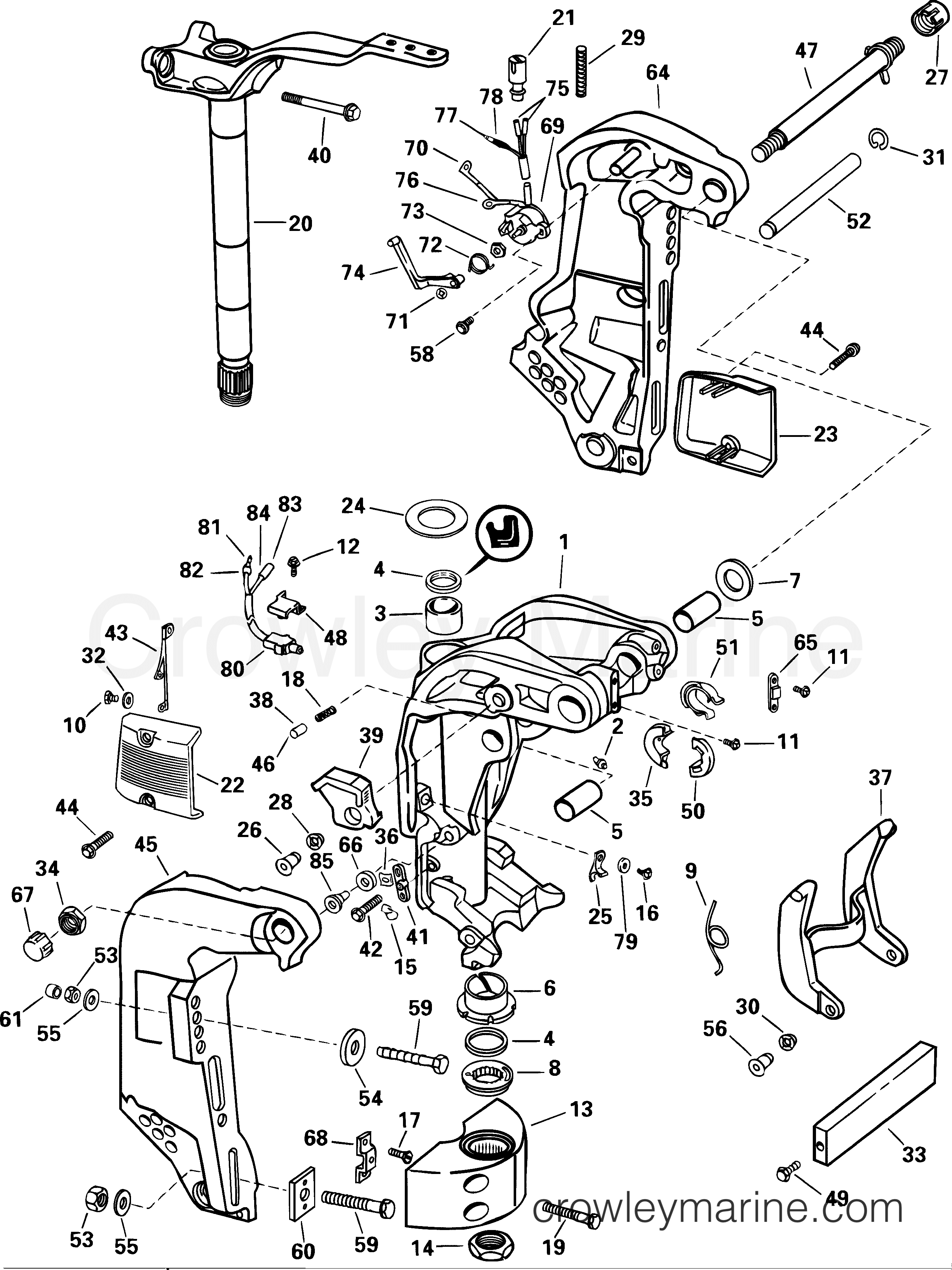 2001 Evinrude Outboards 105 - E105WELSIF STERN & SWIVEL BRACKET - 105WP MODELS section