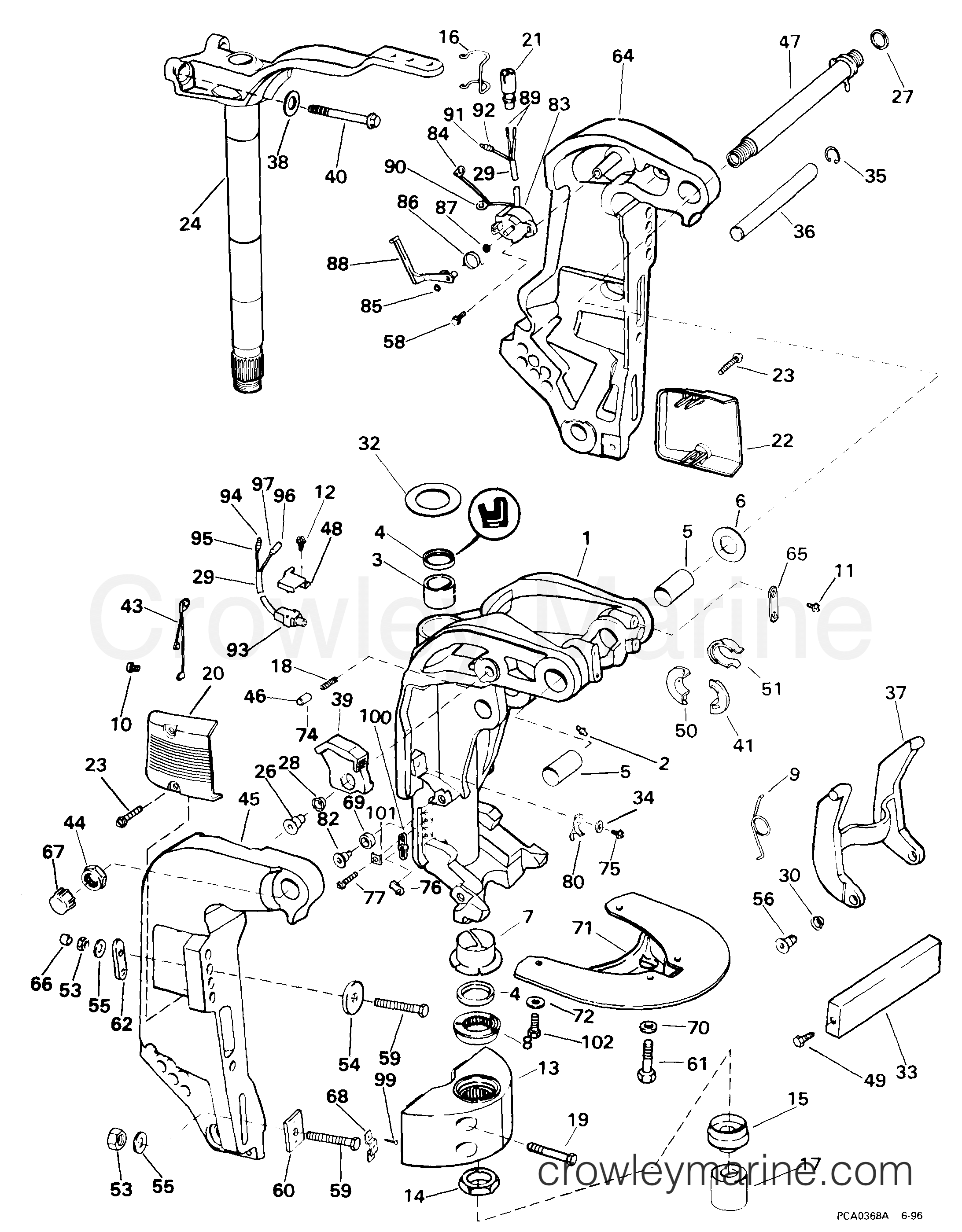 1999 Outboard 130 - J130PXEED - MIDSECTION