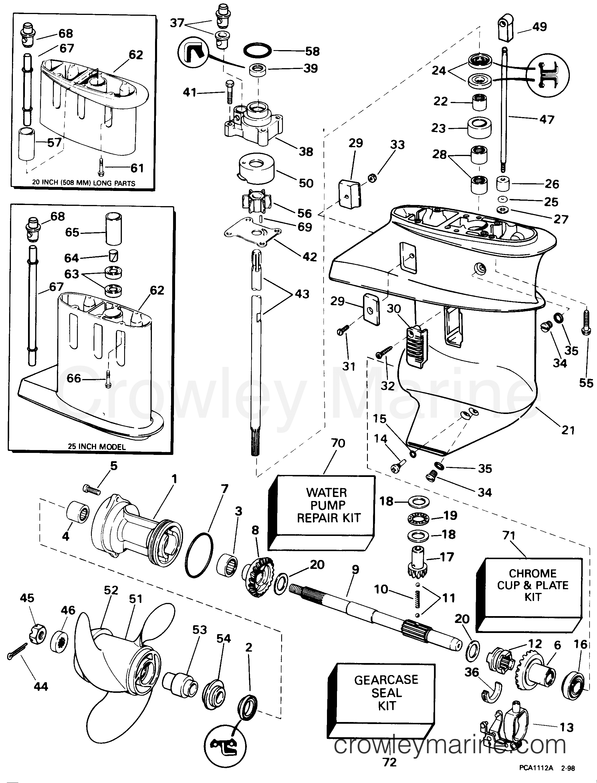 1998 Outboard 9.9 - J10FEXECM - GEARCASE