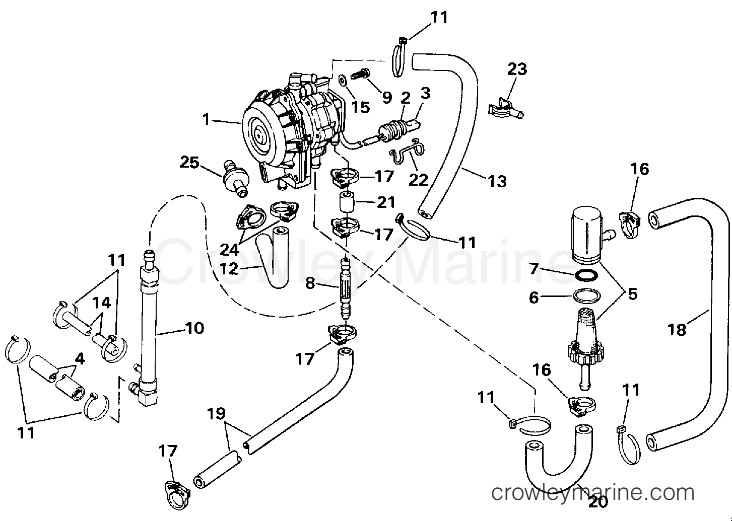 1990 Outboard 100 - J100WTLESM - VRO2 PUMP