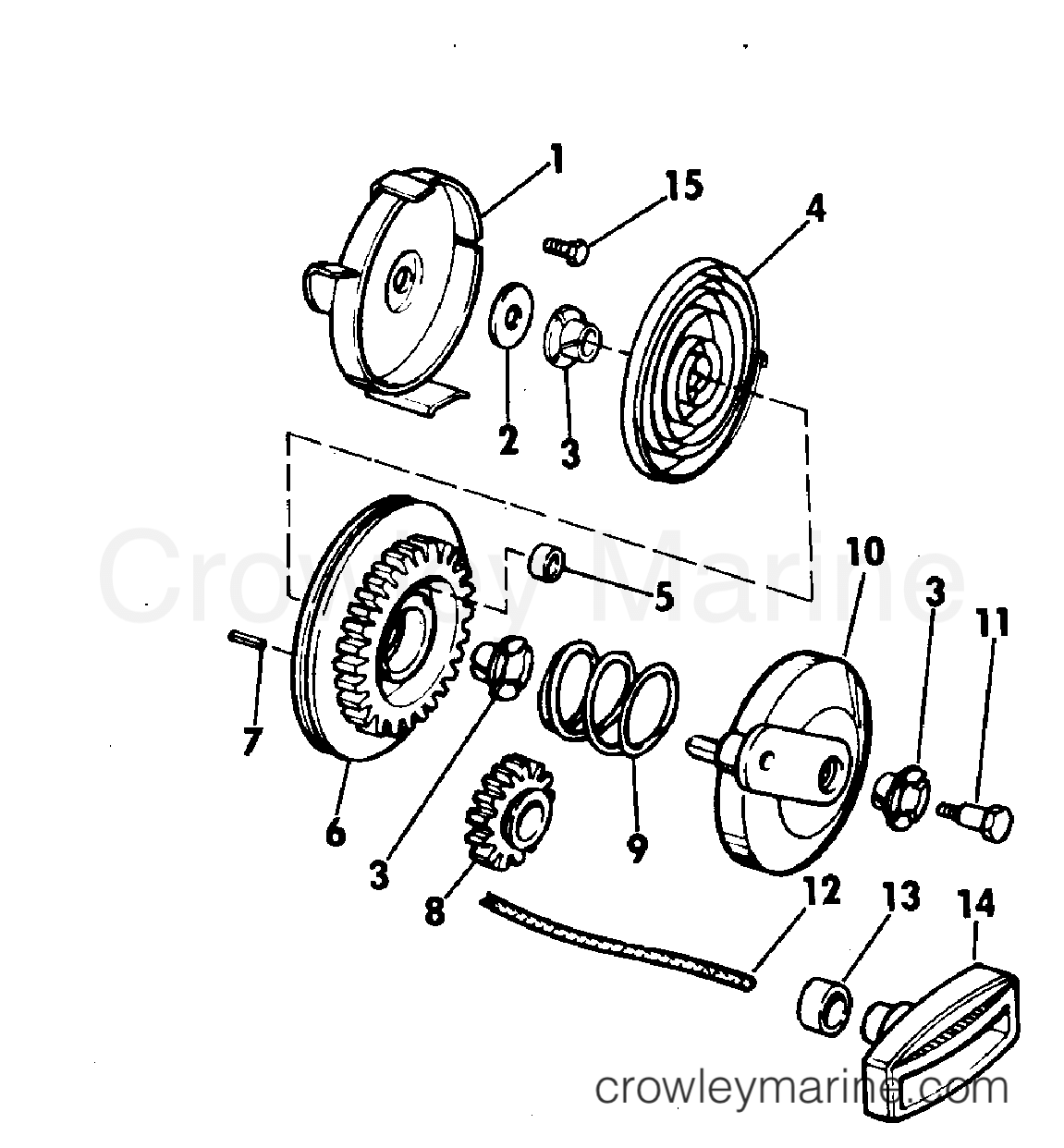 1973 Outboard 4 - 4306C - REWIND STARTER