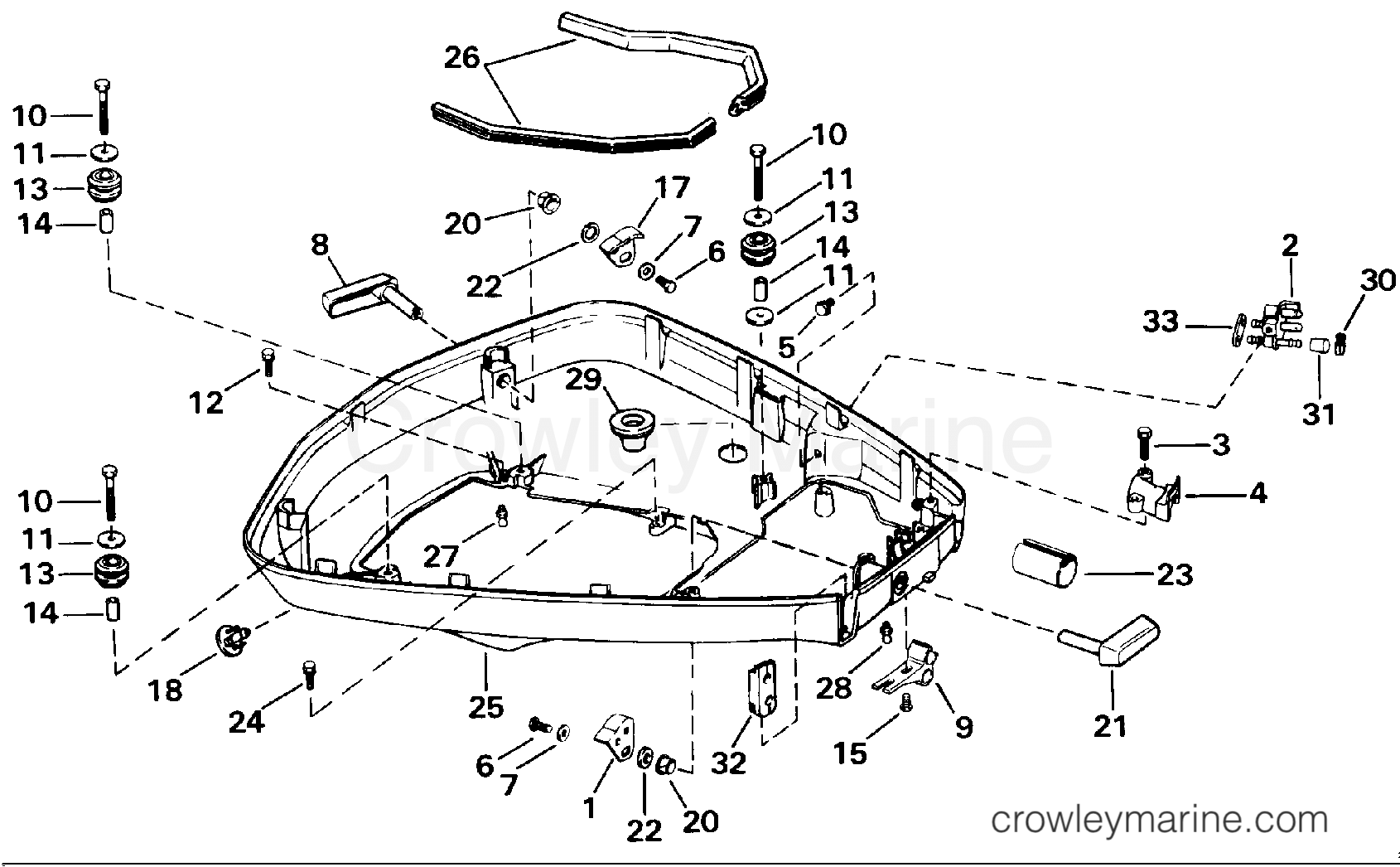 1993 Outboard 85 - J85TTLETS - LOWER ENGINE COVER