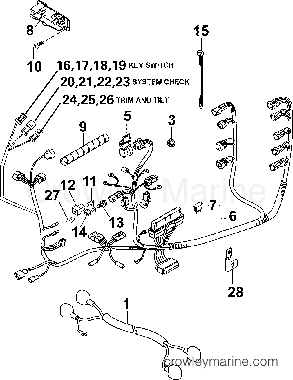 2004 Outboard 115 - BJ115L4SRC - ENGINE ELECTRICAL HARNESS