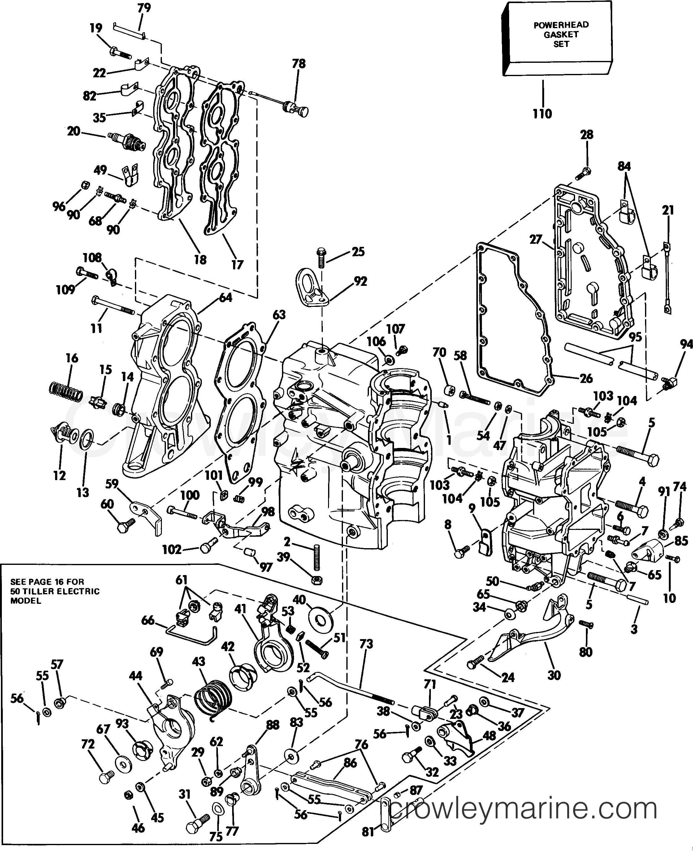 1985 Outboard 60 - J60ELCOD - CYLINDER & CRANKCASE