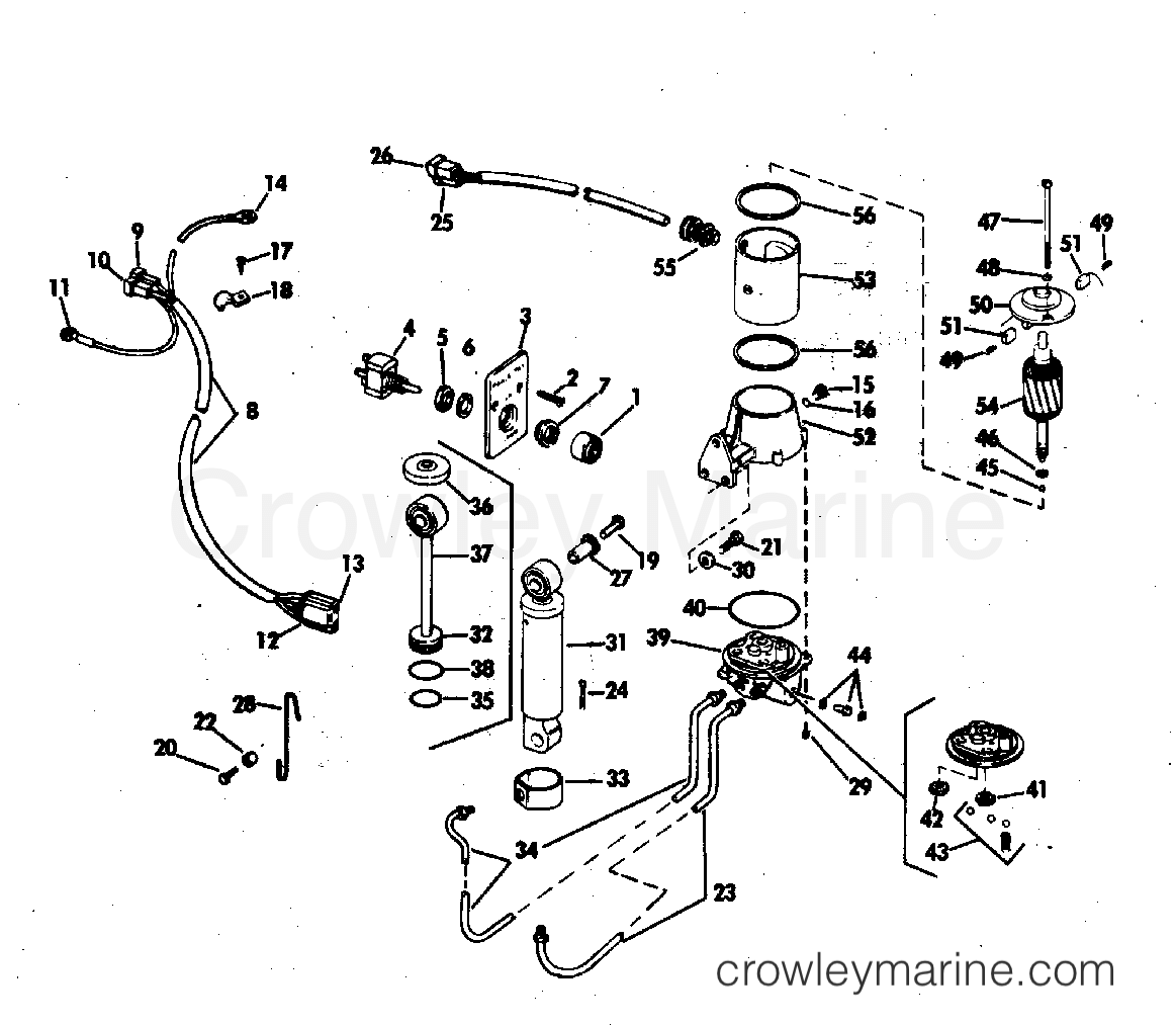 POWER TILT KIT-65 LONG,85,115 & 135 HP - 1973 Rigging Accessories ...