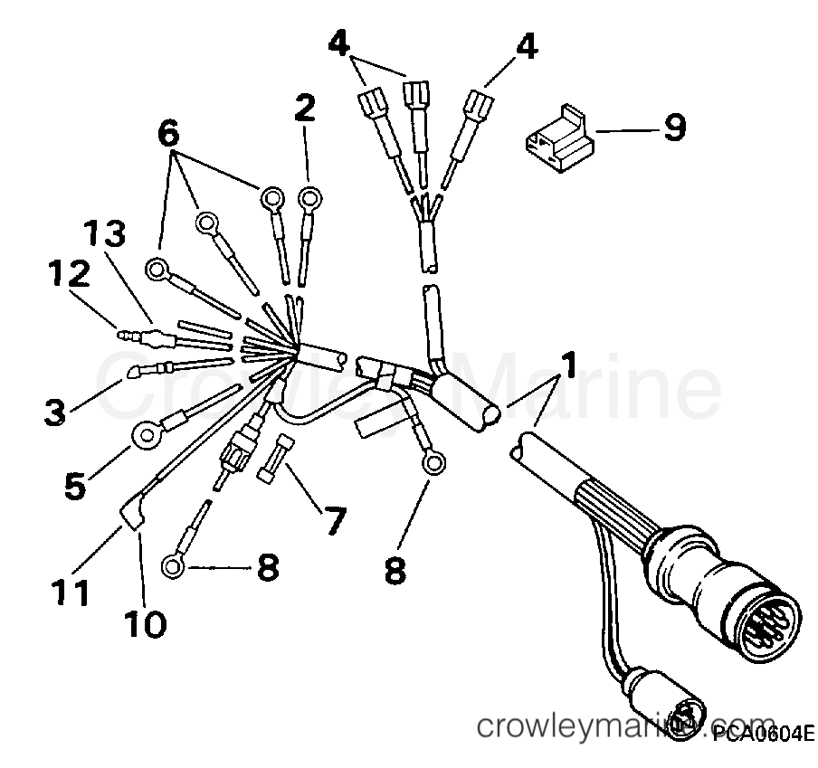1998 Rigging OMC Stern Drive - All Models - INSTRUMENT & TRIM CABLE