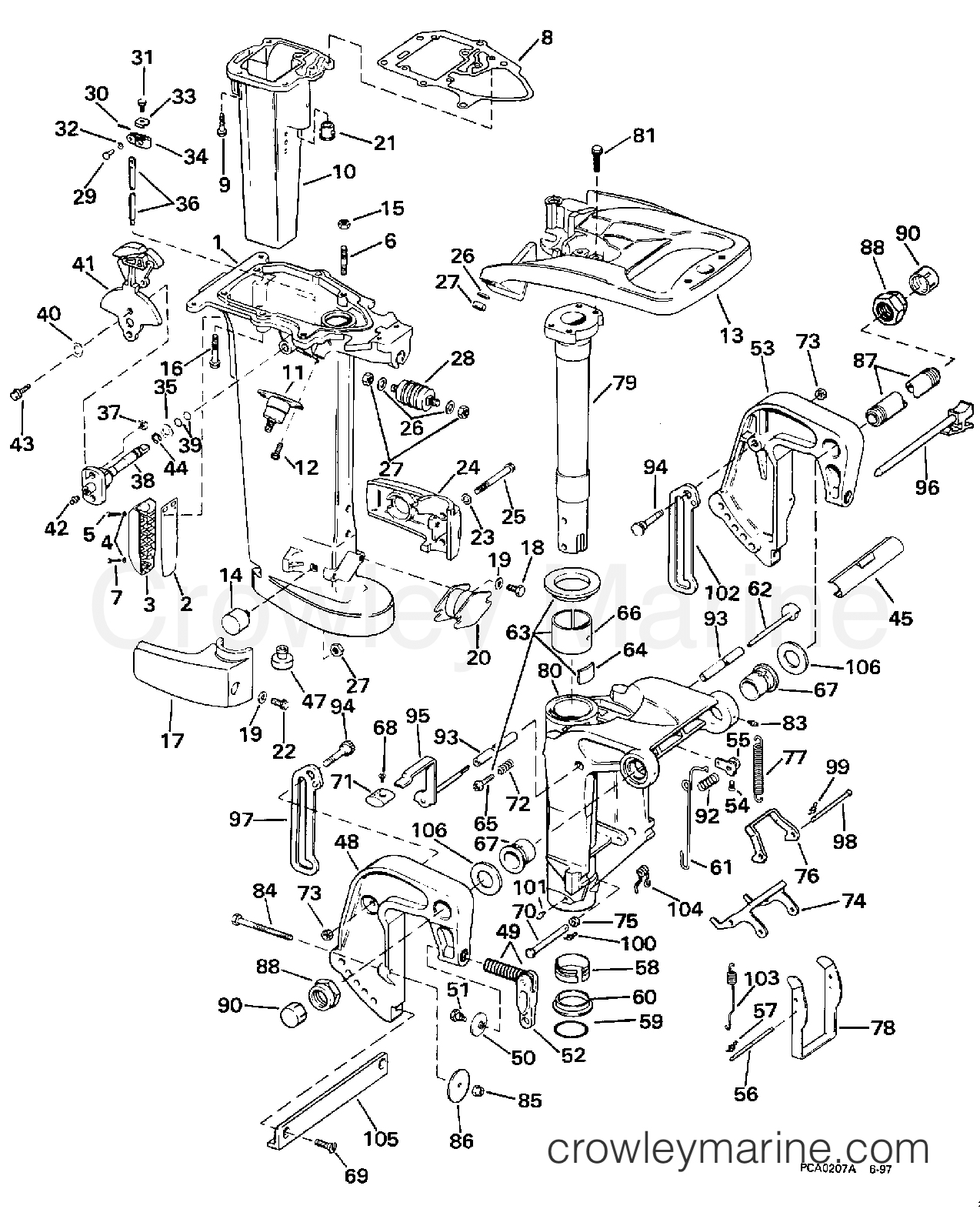 1998 Outboard 25 - E25TEECB - MIDSECTION