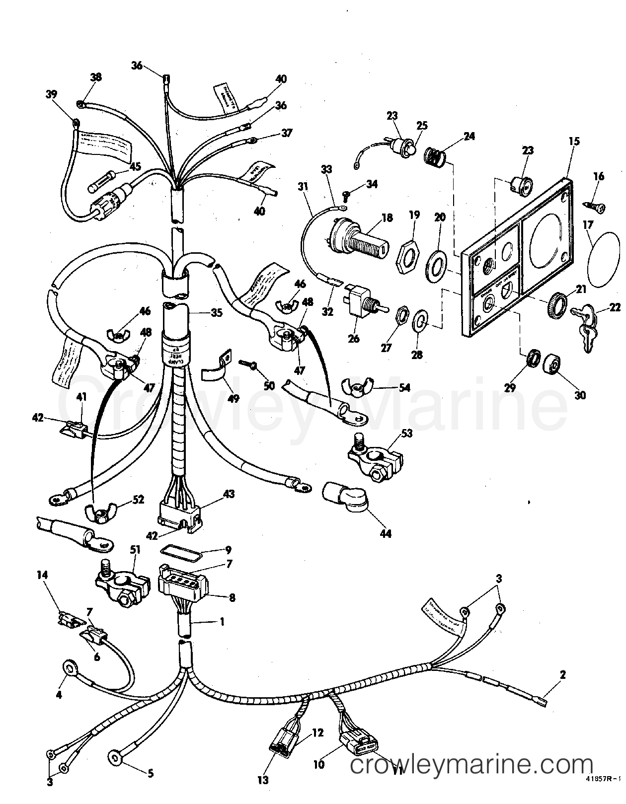 1968 Outboard 65 - 65833B - INSTRUMENTS AND CABLE GROUP