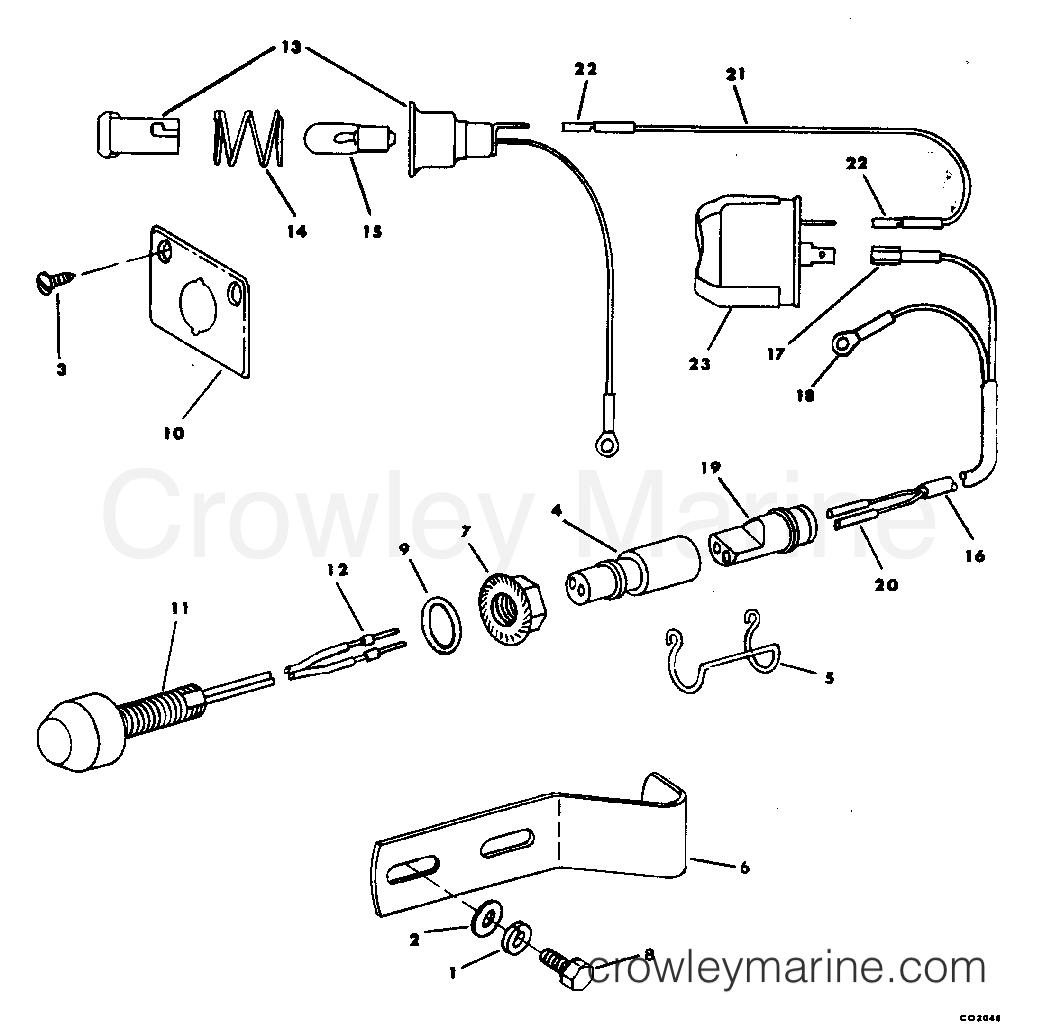 1981 Rigging OMC Stern Drive - All Models - TILT WARNING KIT