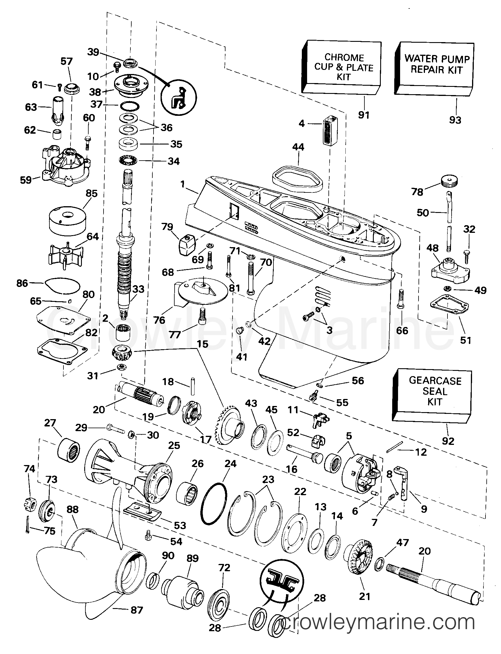 2000 Outboard 70 - BJ70PLSSD - GEARCASE