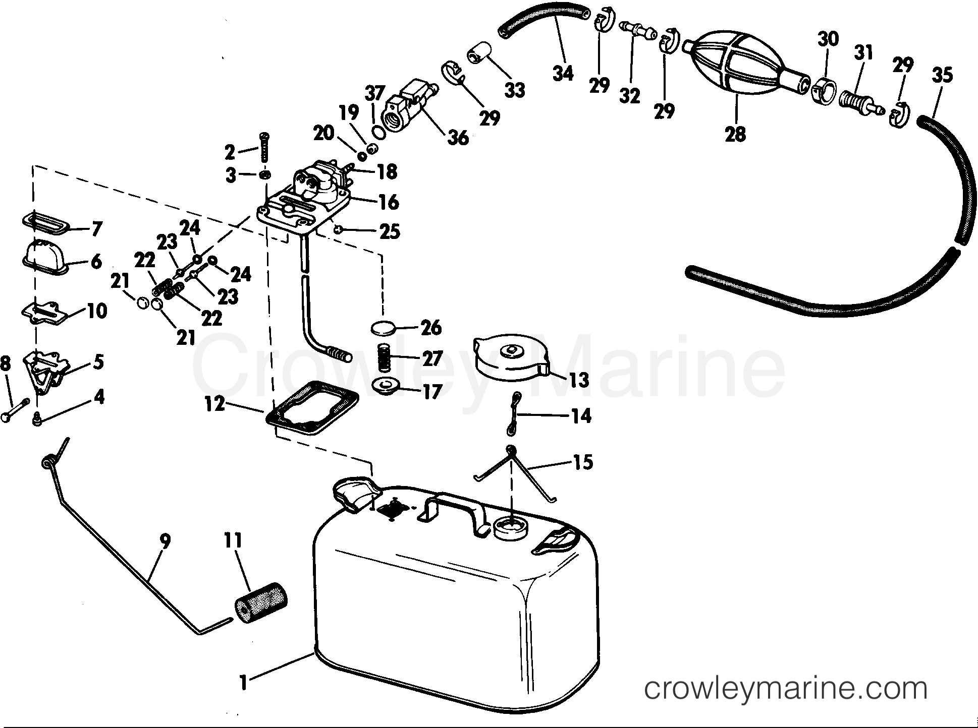 1985 Outboard 60 - J60TLCOD - FUEL TANK