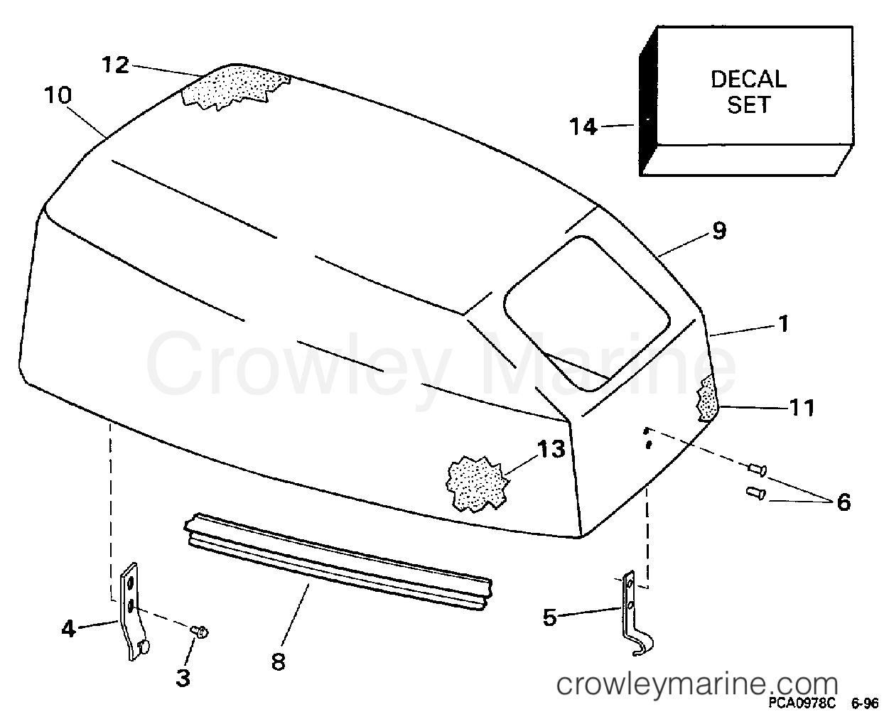1997 Outboard 15 - HJ15KCF - ENGINE COVER - JOHNSON
