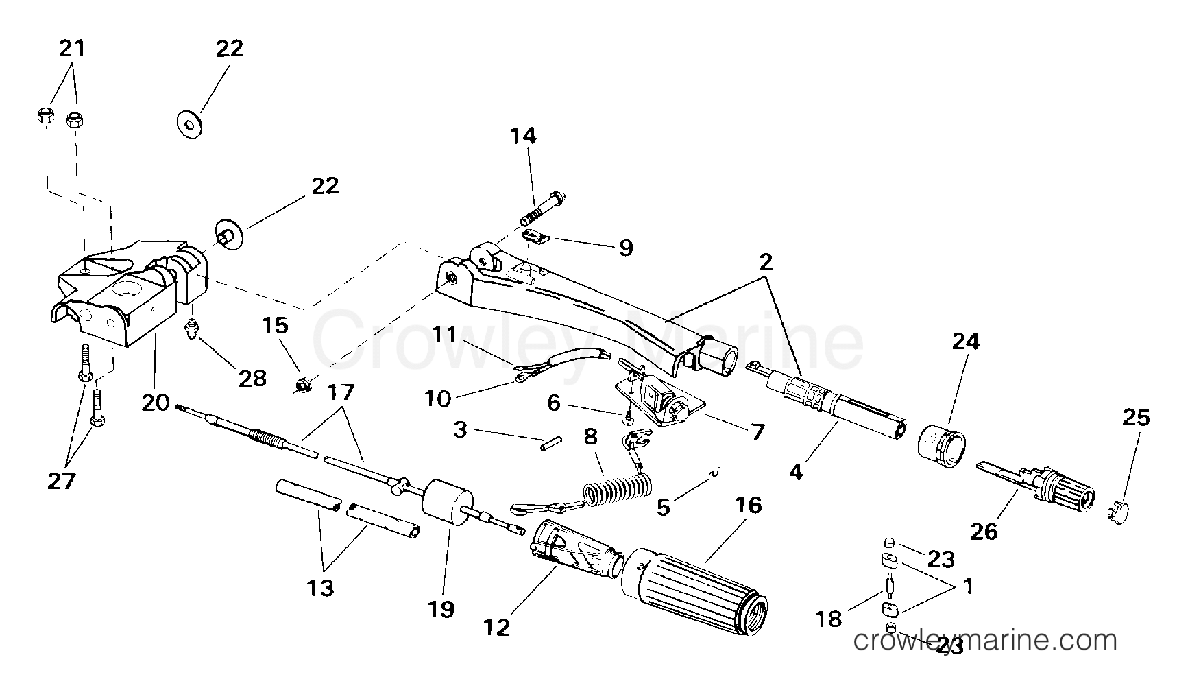 2000 Outboard 30 - J30JRSSB - STEERING HANDLE