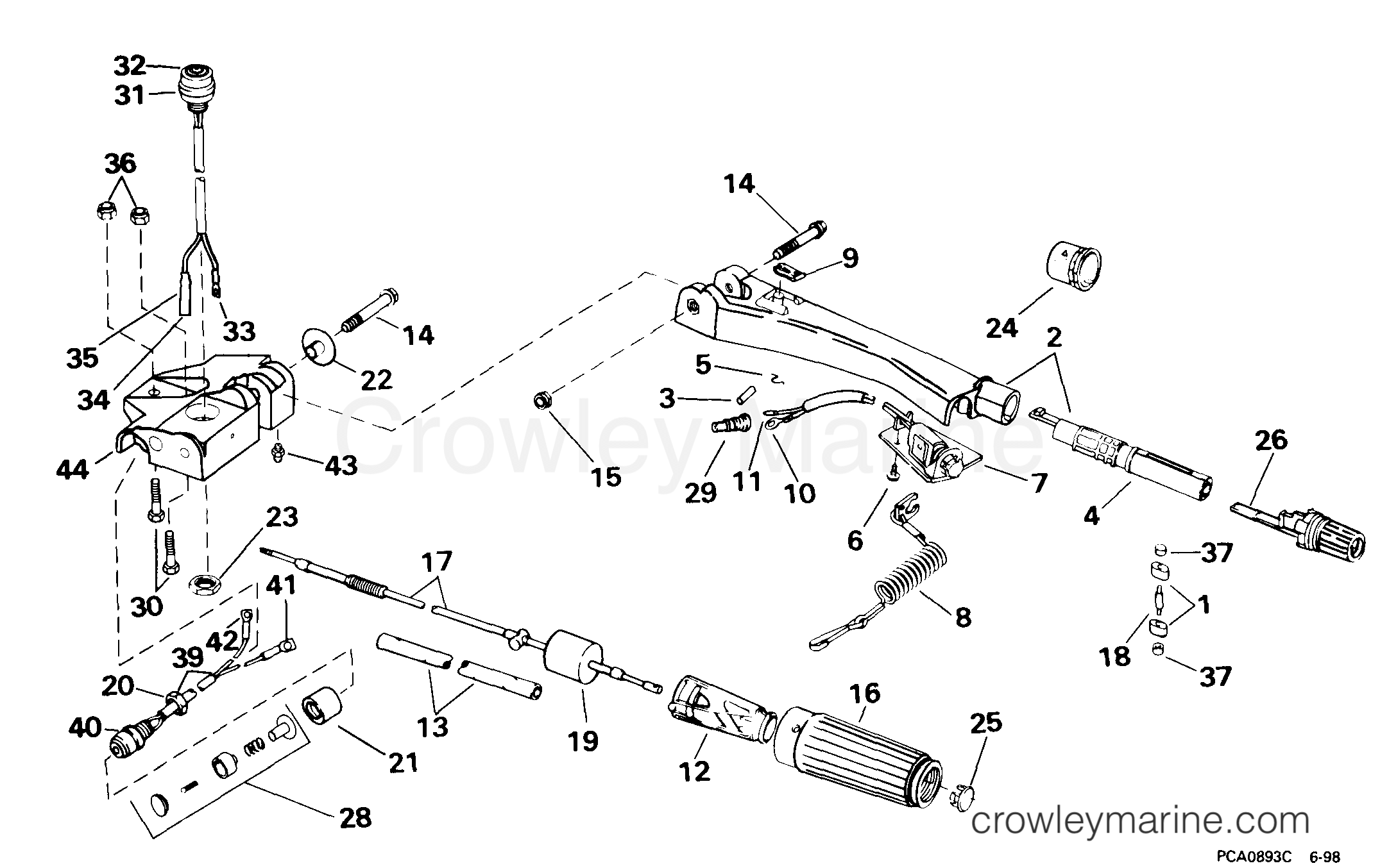 1999 Outboard 40 - BJ40EEEA - STEERING & SHIFT HANDLE
