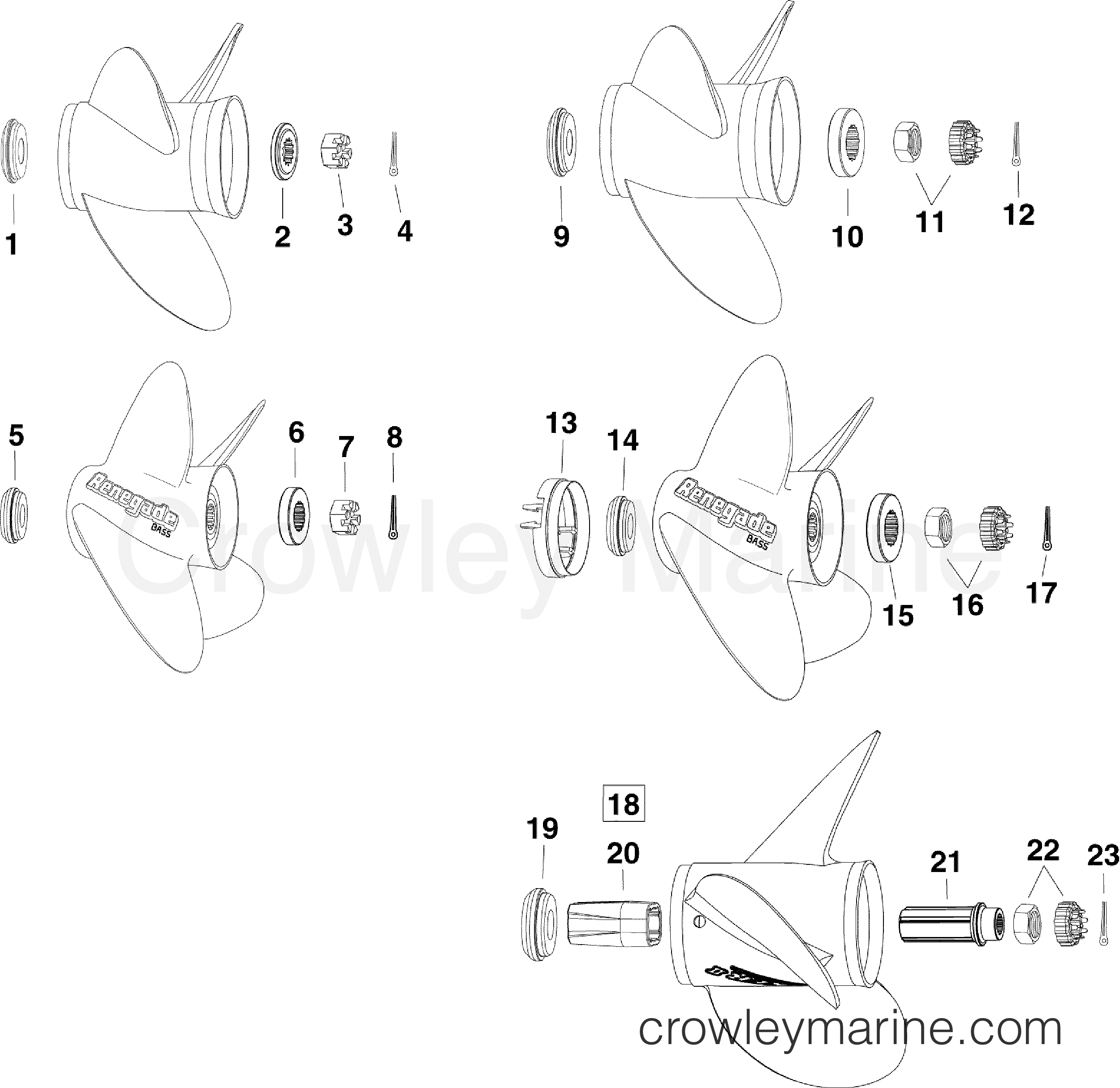 2010 Outboard 130 - E130DPLISC - PROPELLER HARDWARE
