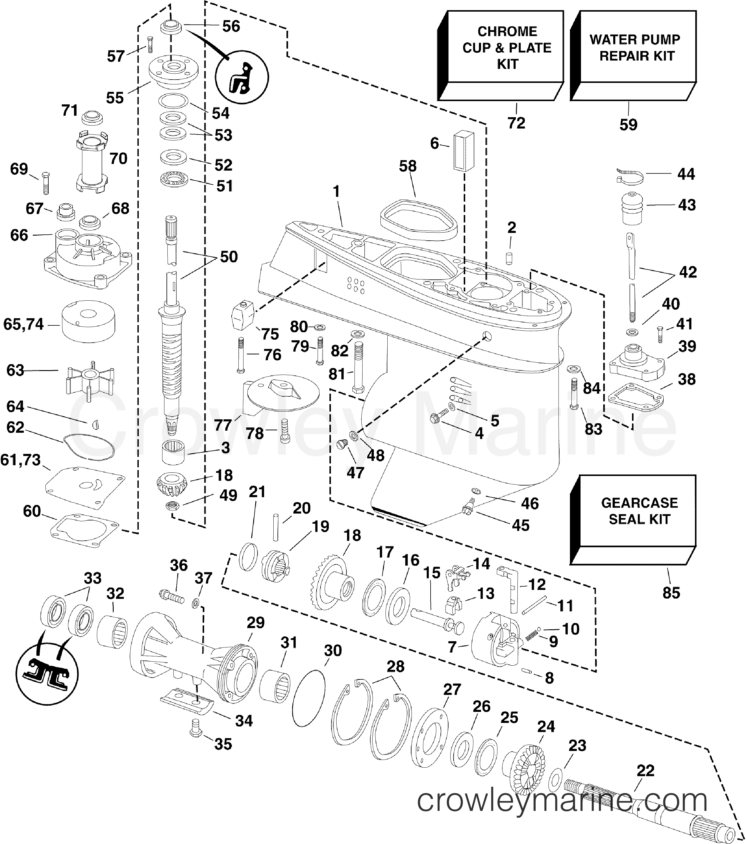 2009 Outboard 40 - E40DSLSEC - GEARCASE