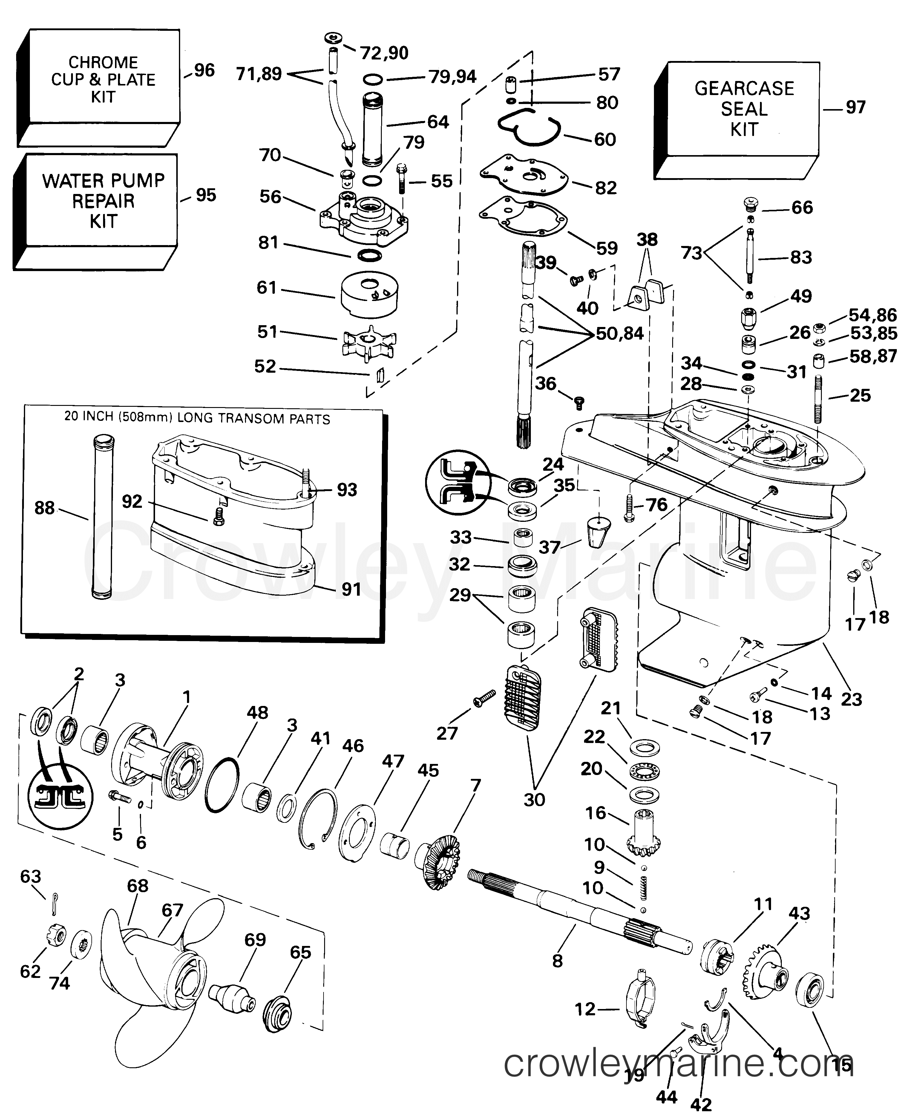 2001 Outboard 25 - SE25RDSIE - GEARCASE