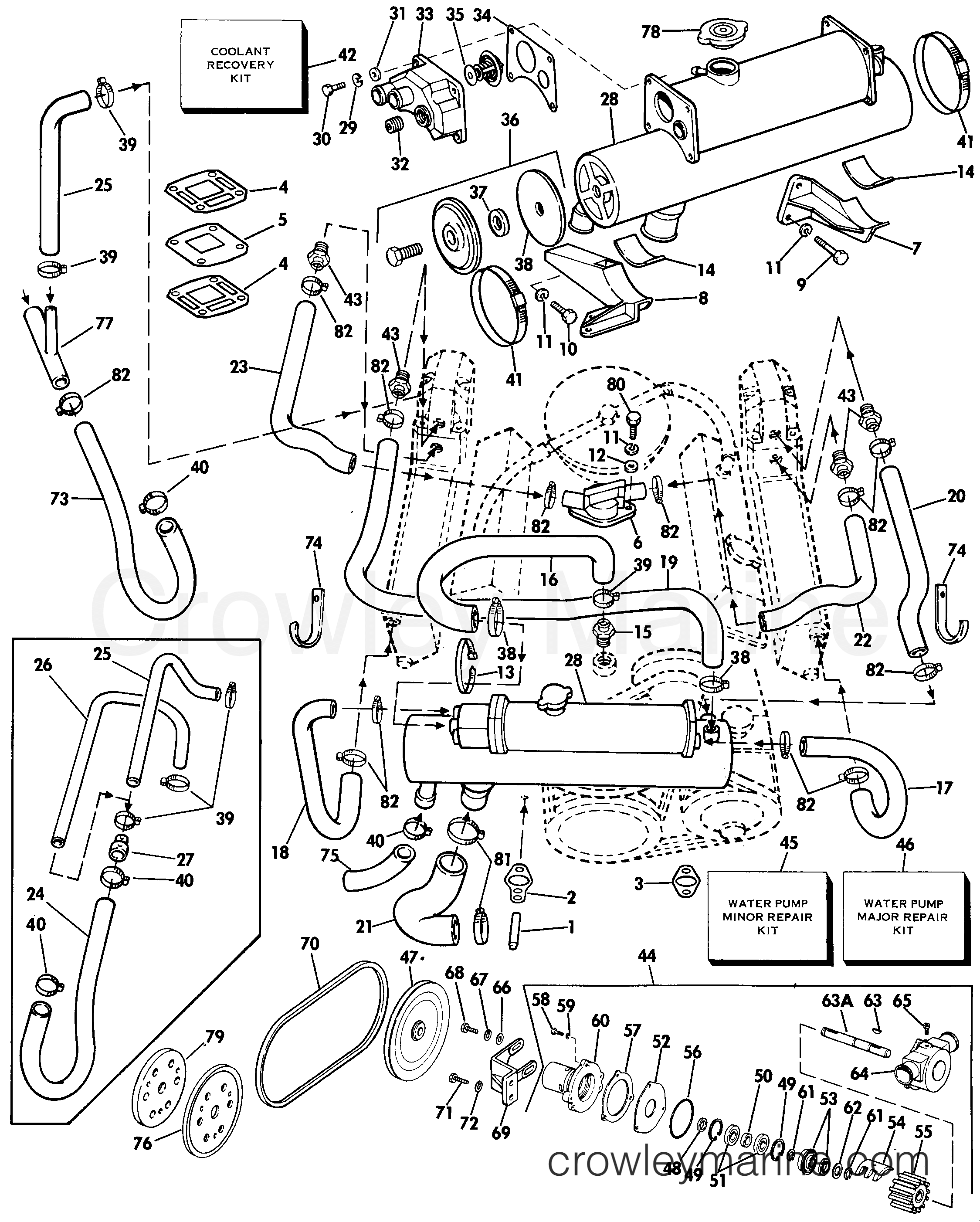 1985 Rigging OMC Stern Drive - All Models - CLOSED COOLING - 3.8 LITRE