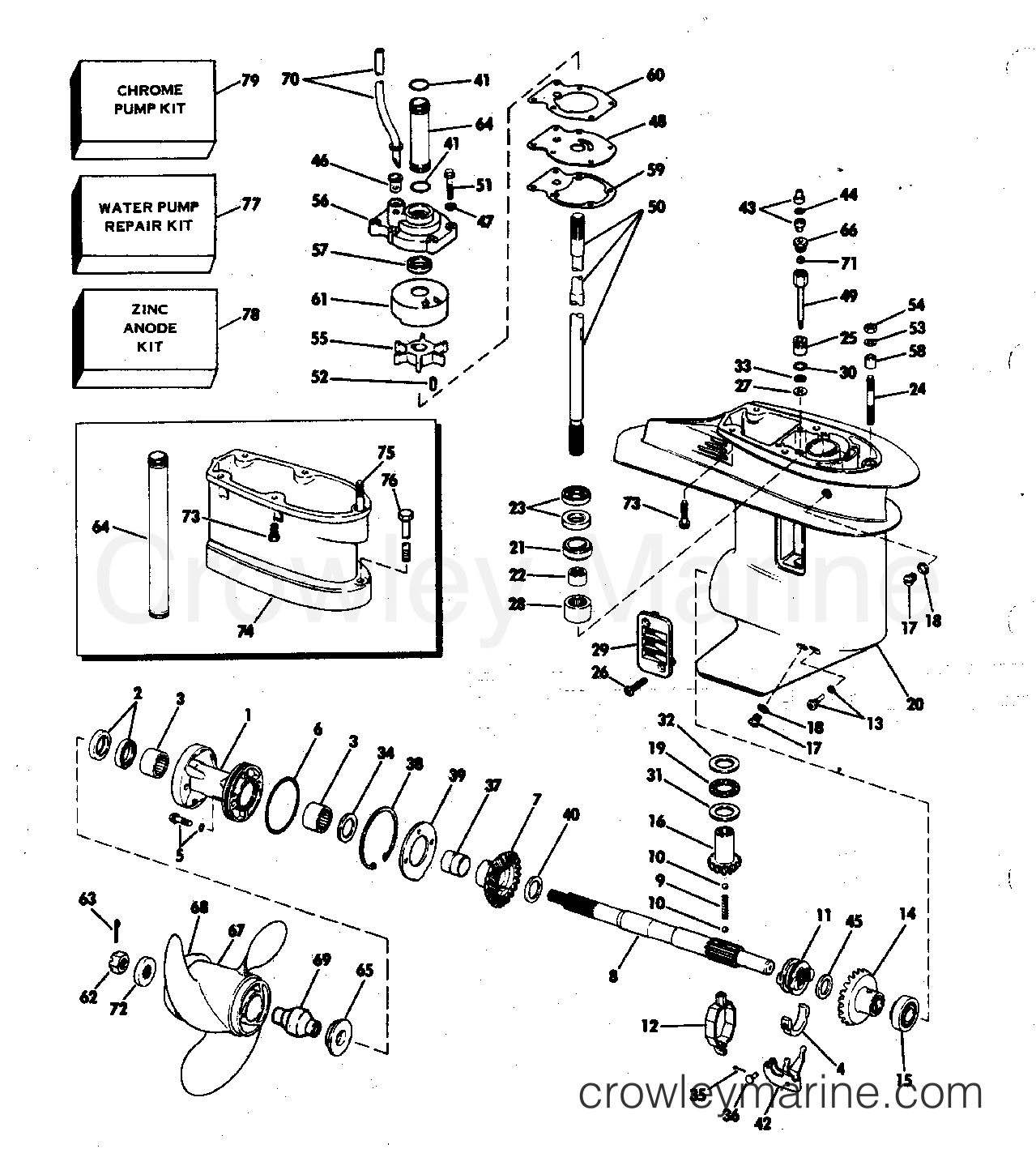 1982 Outboard 35 - E35ECND - GEARCASE