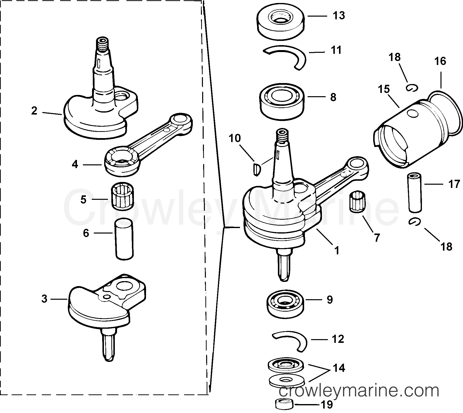 2003 Outboard 3.5 - J3RSTF - PISTON & CRANKSHAFT
