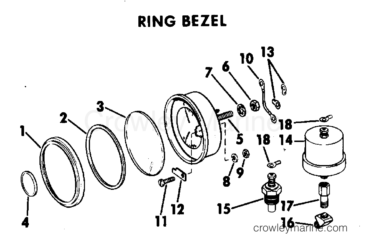1968 Stern Drive 80 - NU-10S - INSTRUMENTS - RING BEZEL