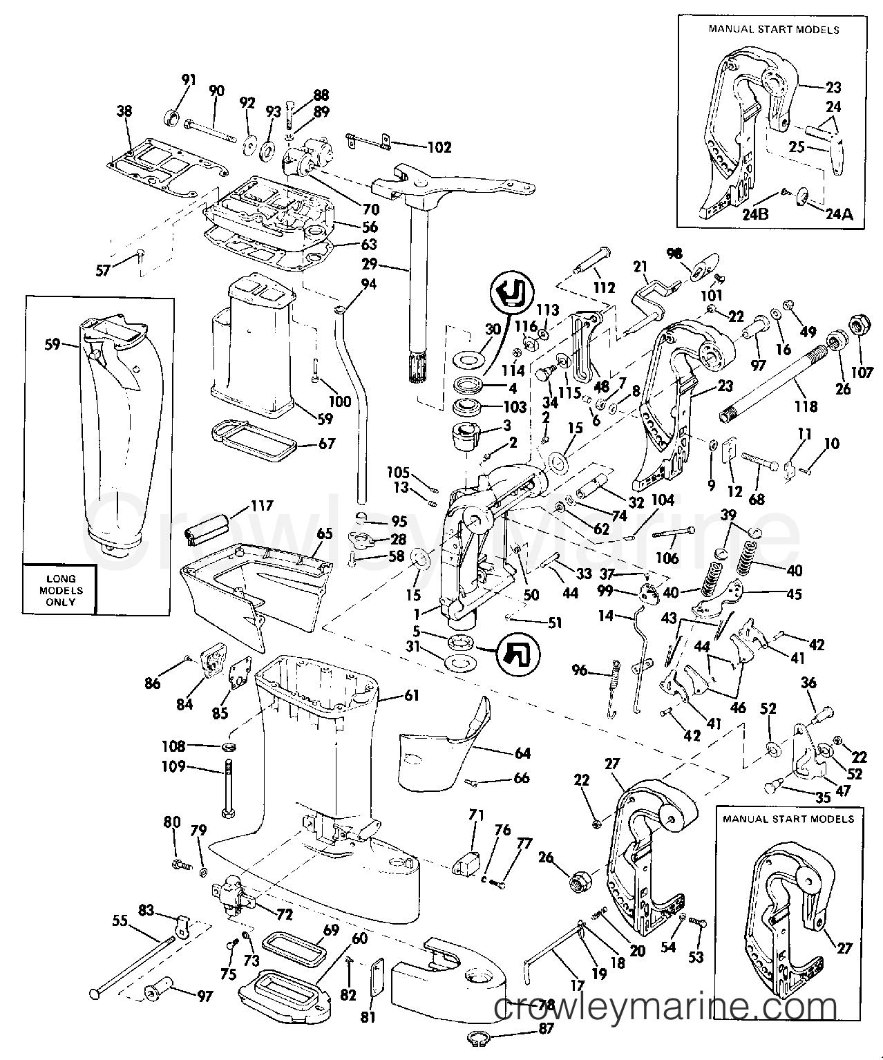 1987 Outboard 40 - J40TECUD - MIDSECTION