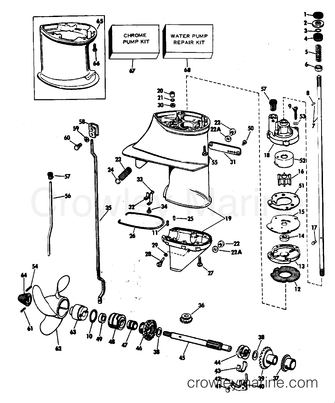 1979 Outboard 6 - 6904E - GEARCASE