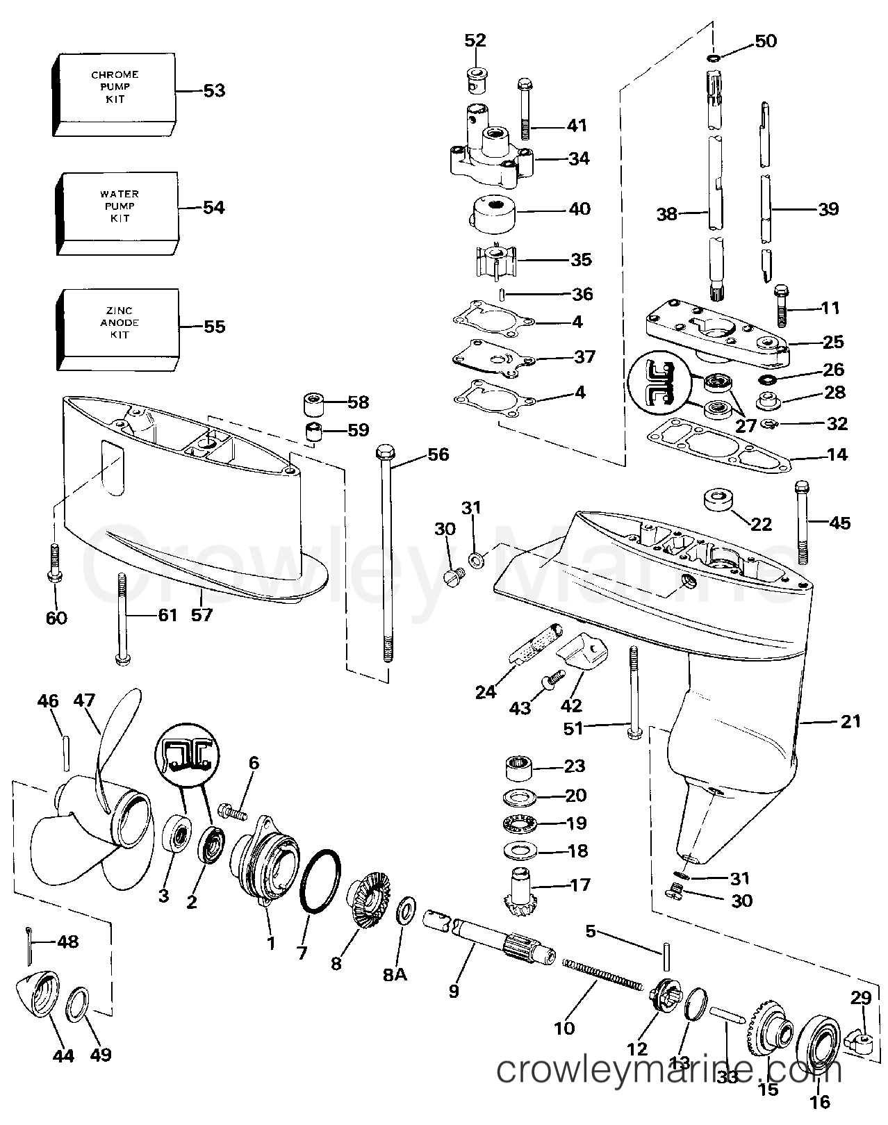 1987 Outboard 4 - J4RDHCUD - GEARCASE
