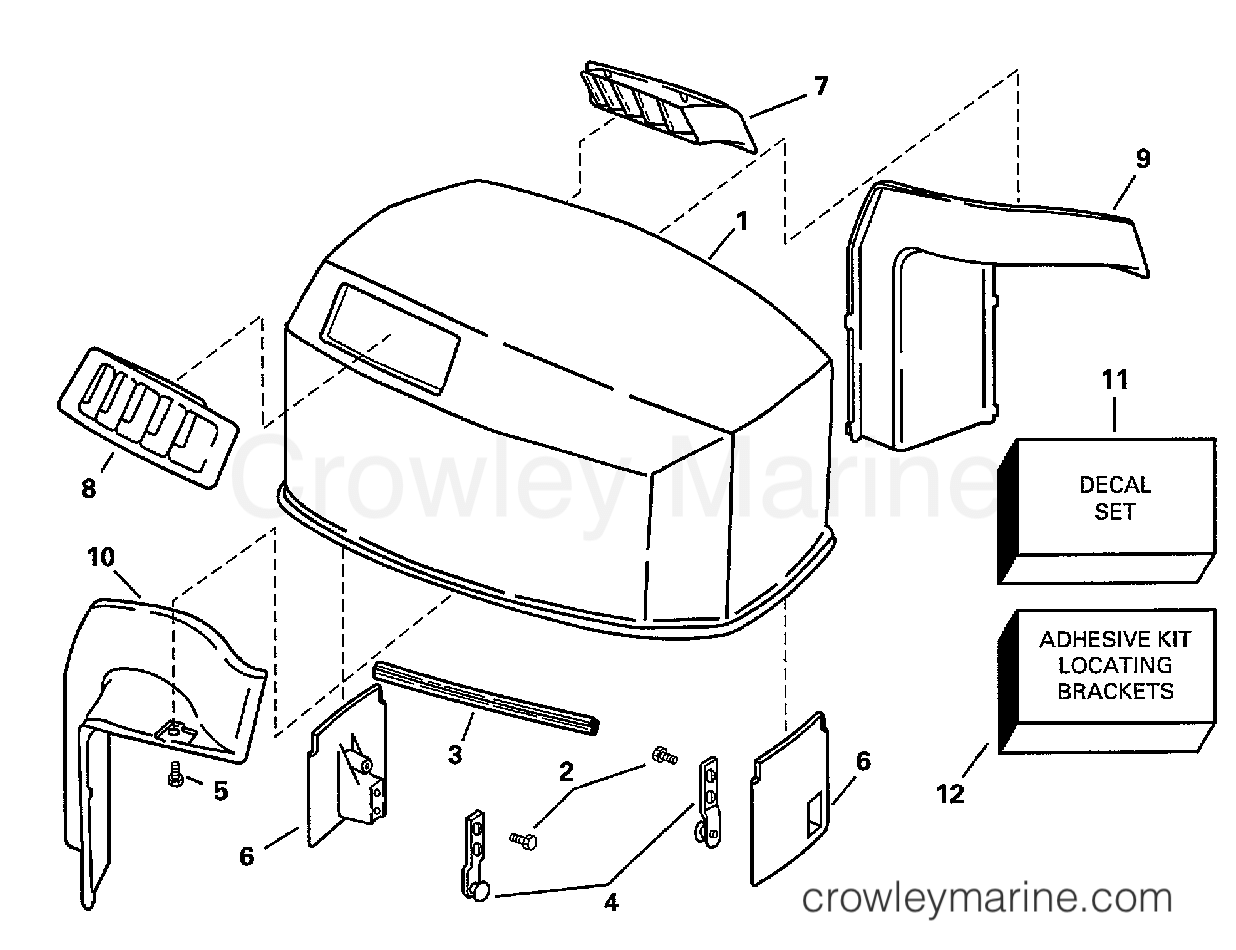1998 Outboard 100 - J100WQLECS - ENGINE COVER