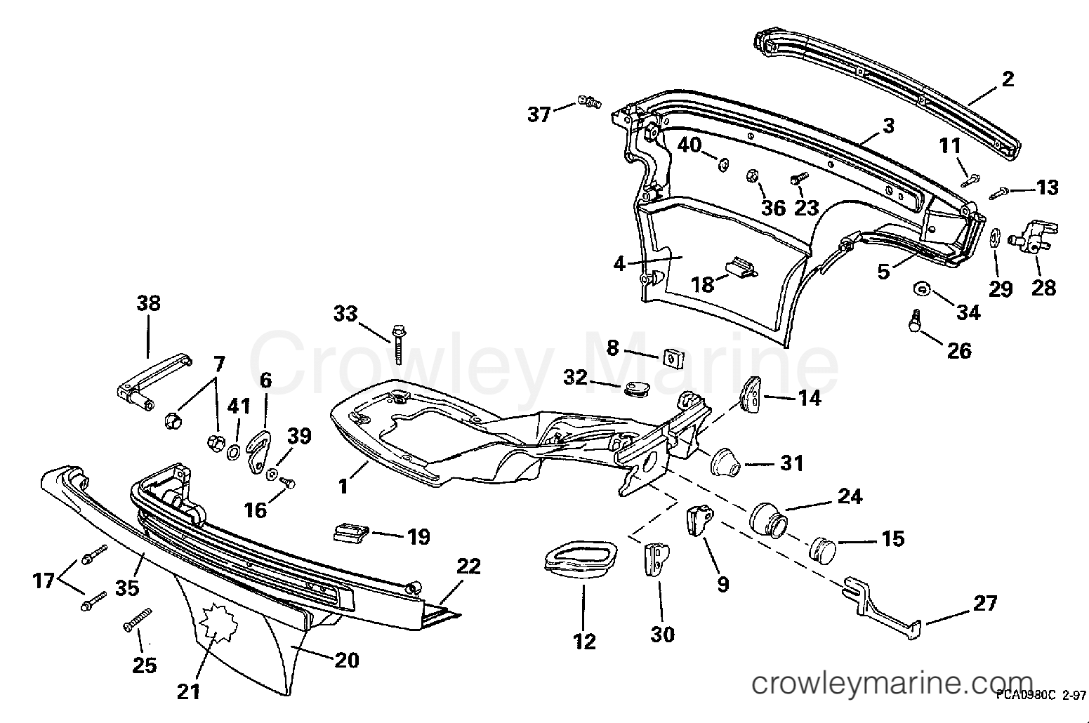 1998 Outboard 9.9 - J10EECC - LOWER ENGINE COVER