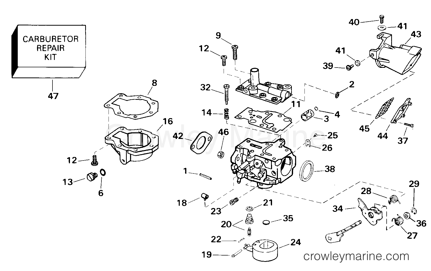 2000 Outboard 10 - E10TEX4SSE - CARBURETOR - 9.9 HP