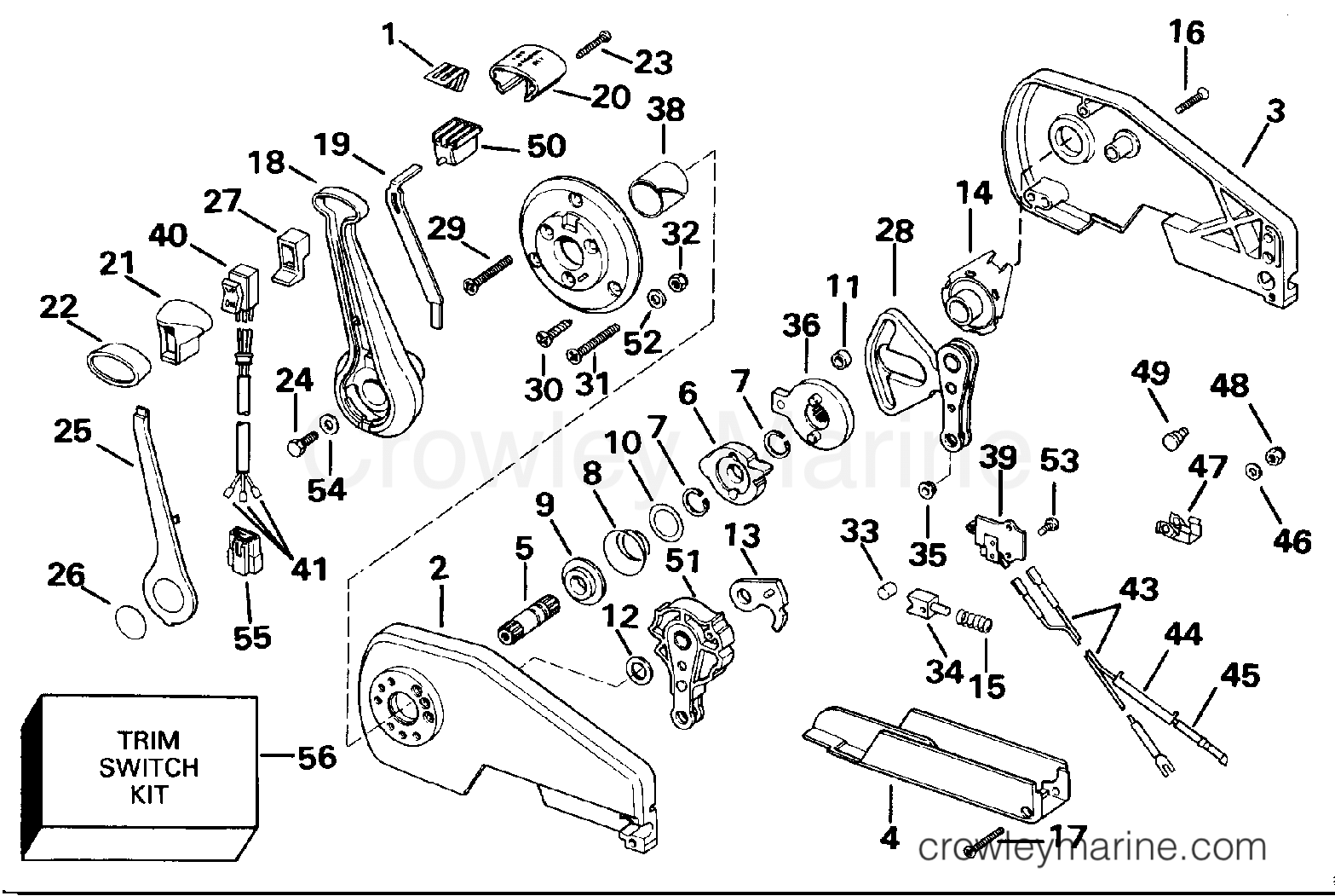 1993 Rigging Accessories - Remote Controls - REMOTE CONTROL ASSEMBLY - CONCEALED SIDE MOUNT
