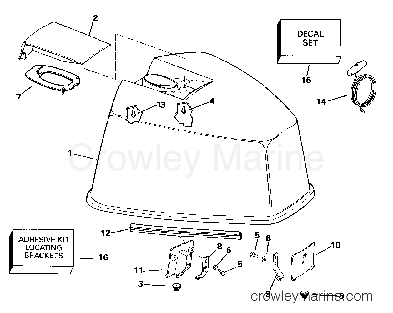 1995 Outboard 100 - J100WTLEOC - ENGINE COVER