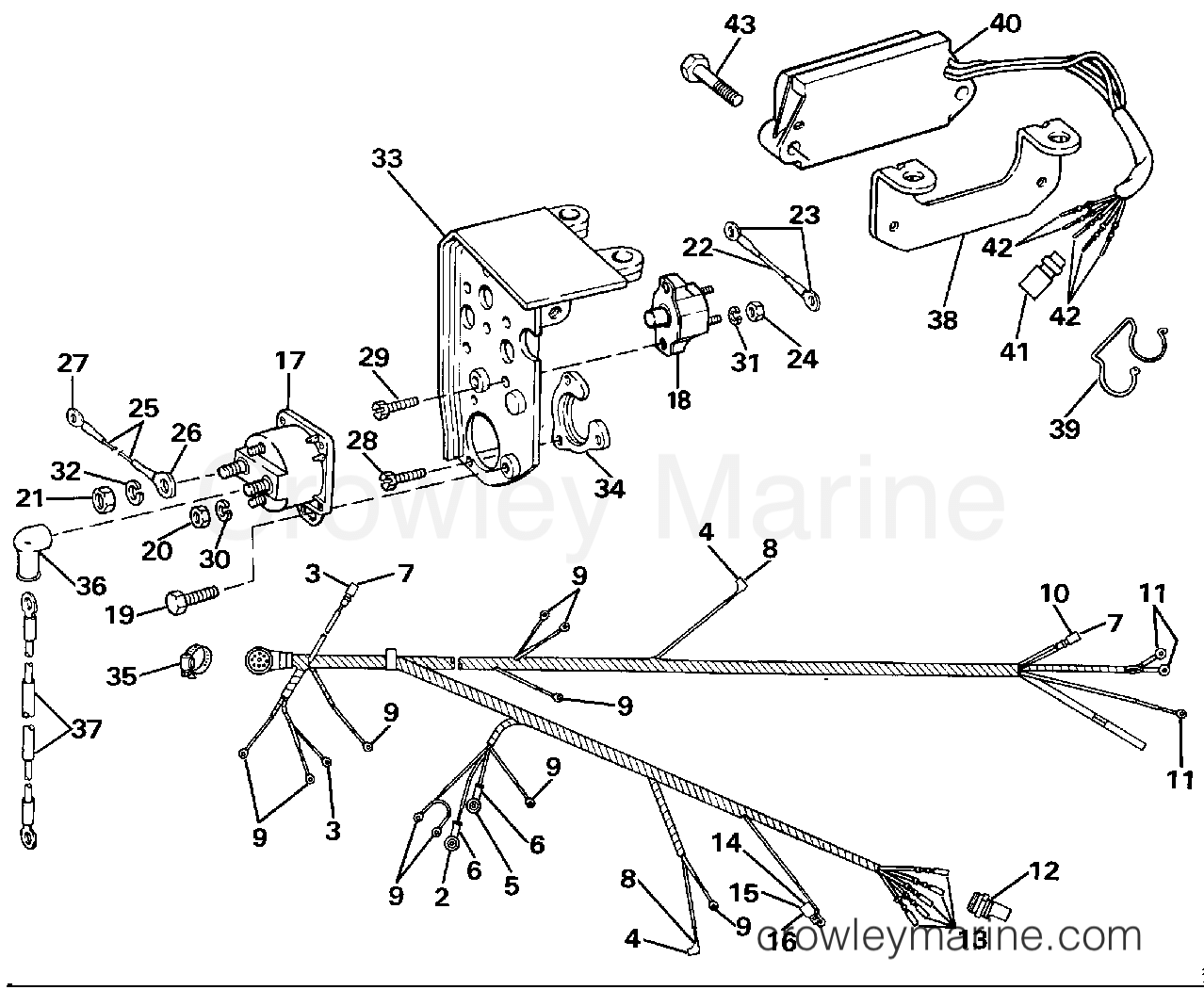 1991 Stern Drive 5.8 - 584APLRGD - ENGINE WIRE & SHIFT MODULE