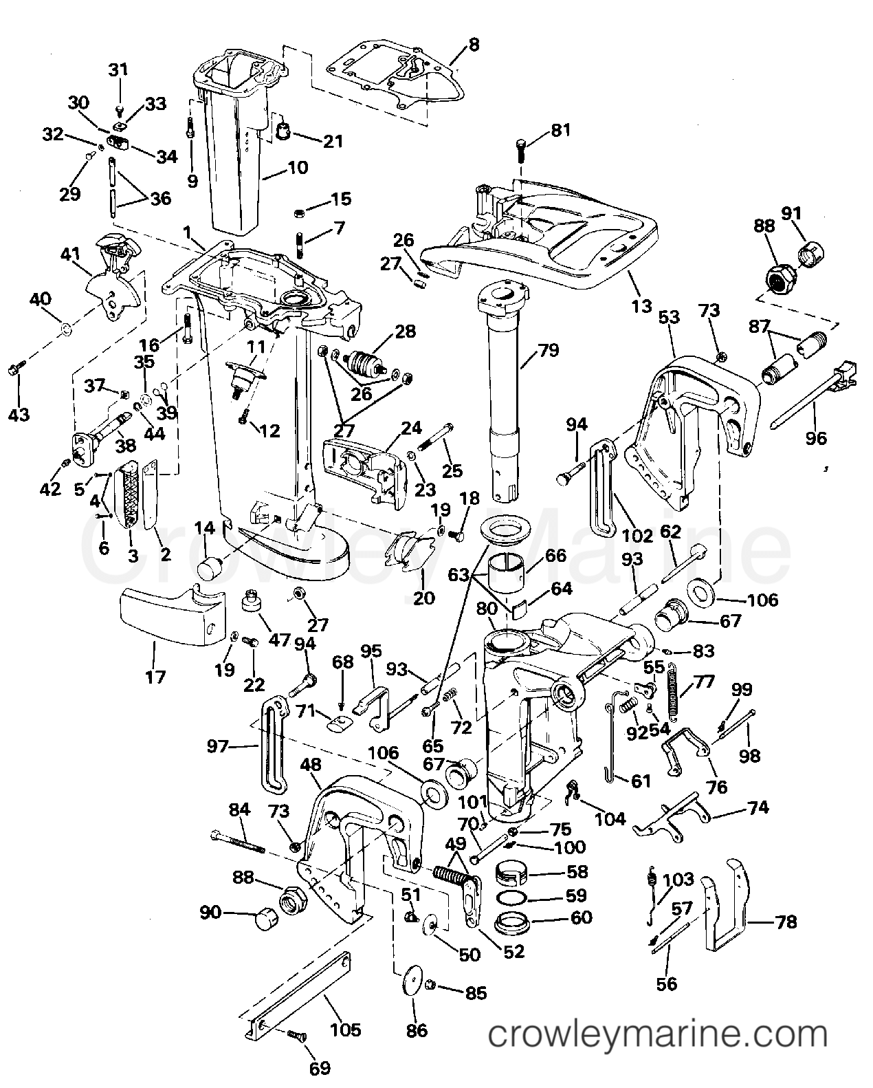 1995 Outboard 25 - J25TEEOR - MIDSECTION