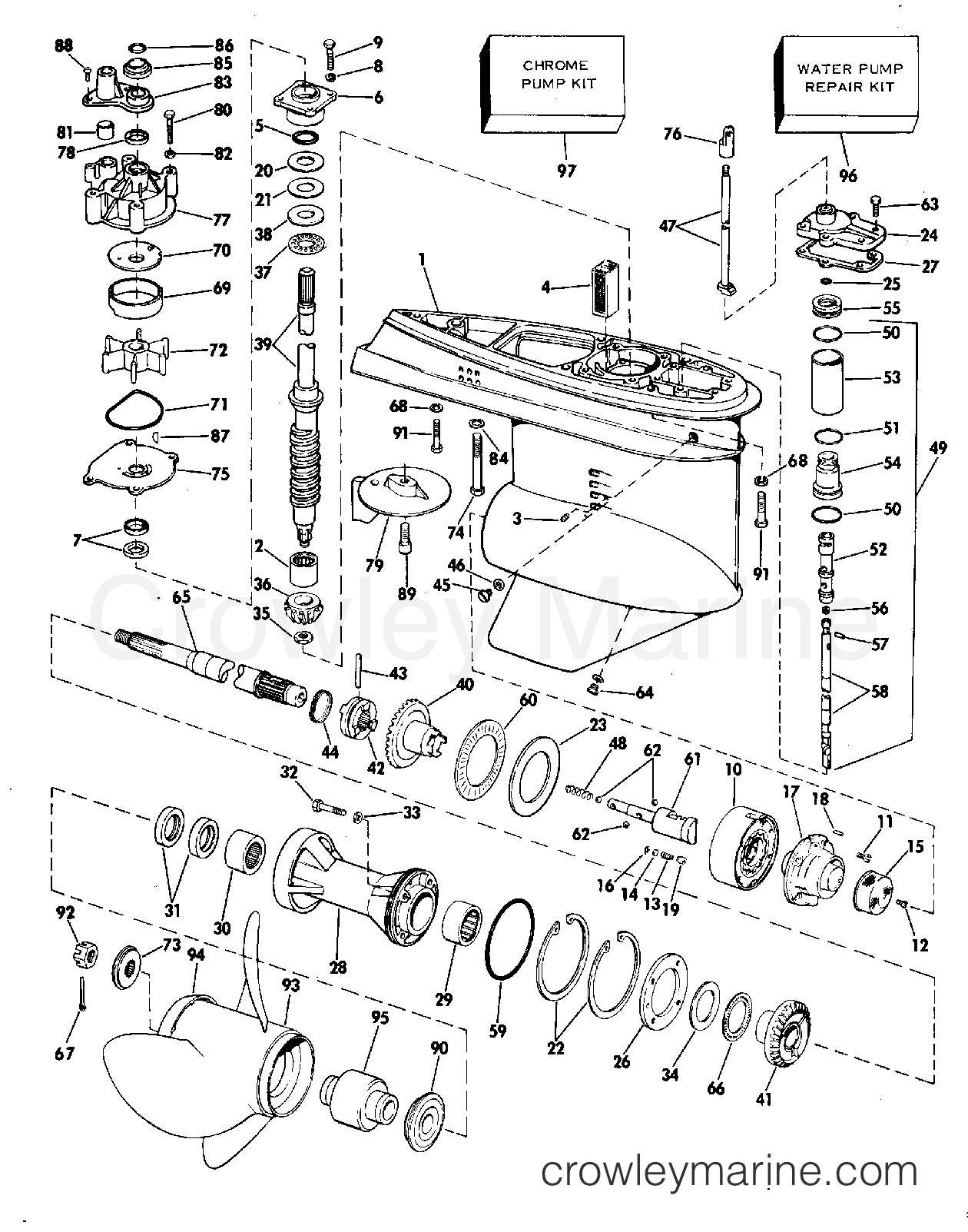 1977 Outboard 140 - 140ML77S - GEARCASE