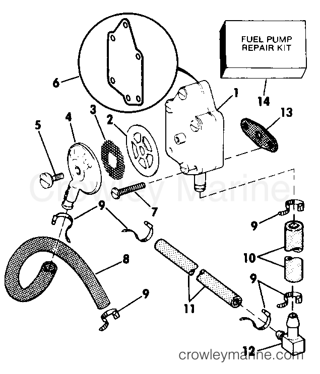 1986 Outboard 20 - J20ECDC - FUEL PUMP