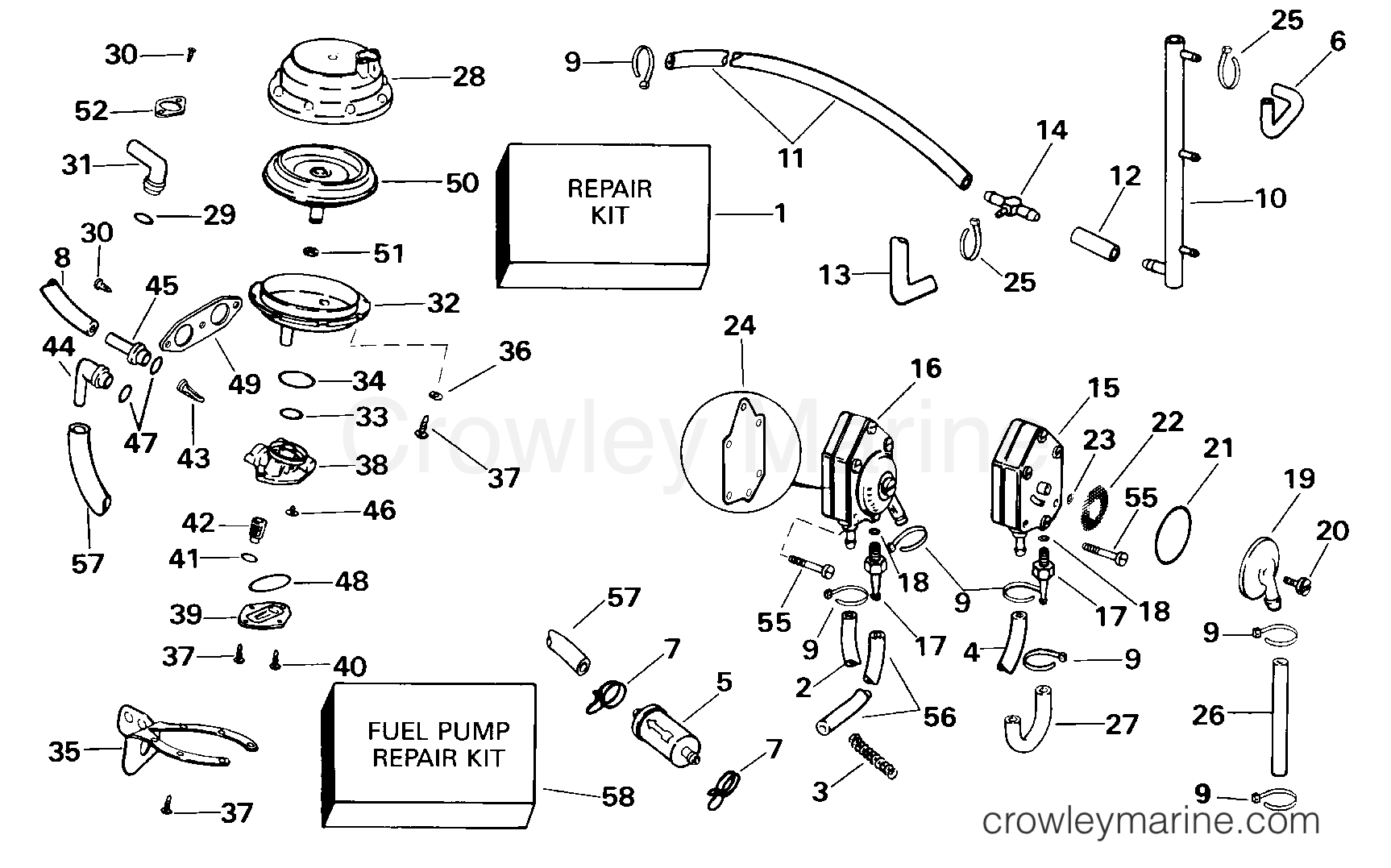 2000 Outboard 25 - J25RL3SSB - FUEL SYSTEM