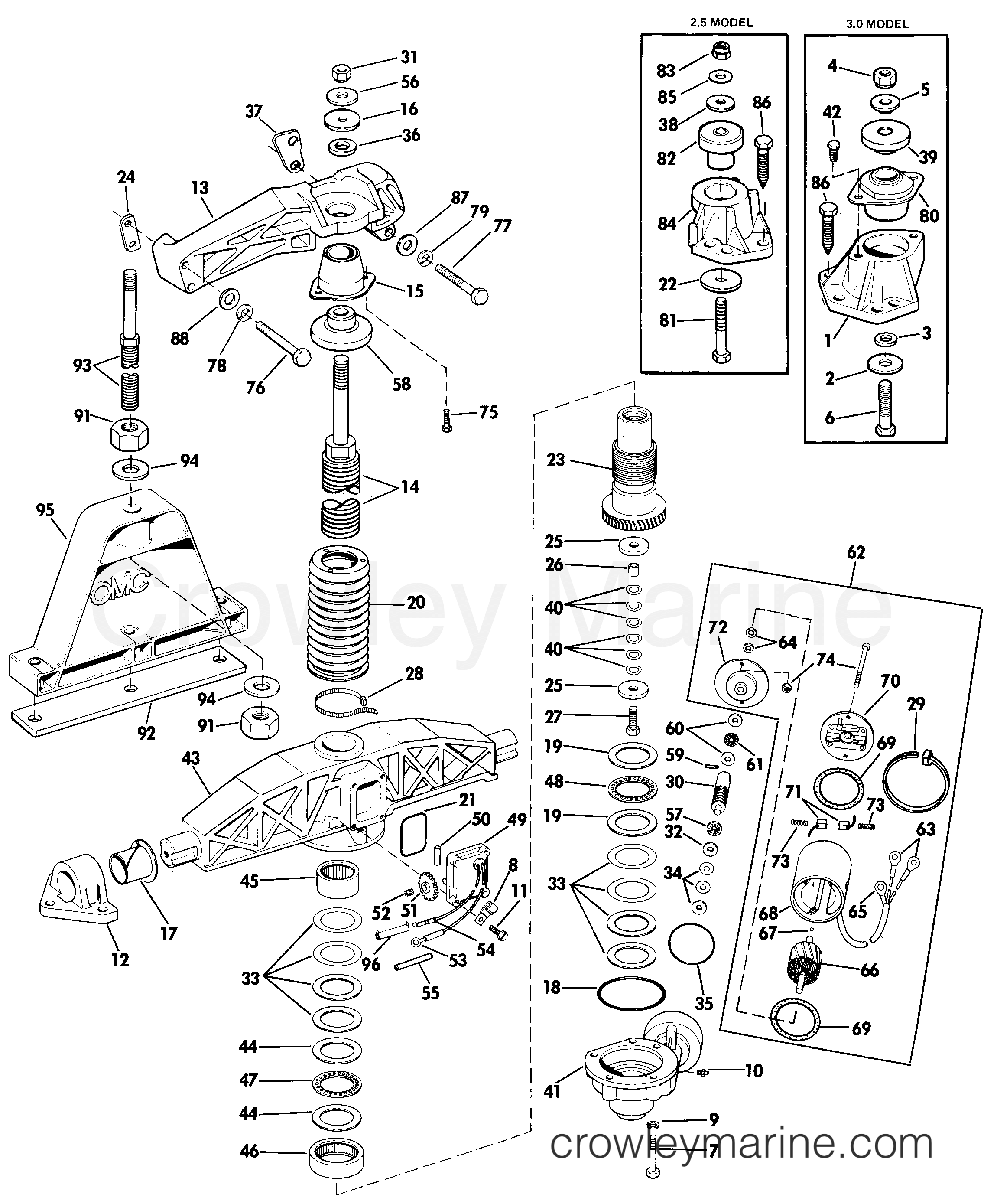 1985 Stern Drive 3 - 302FTHRCOM - ENGINE MOUNT GROUP