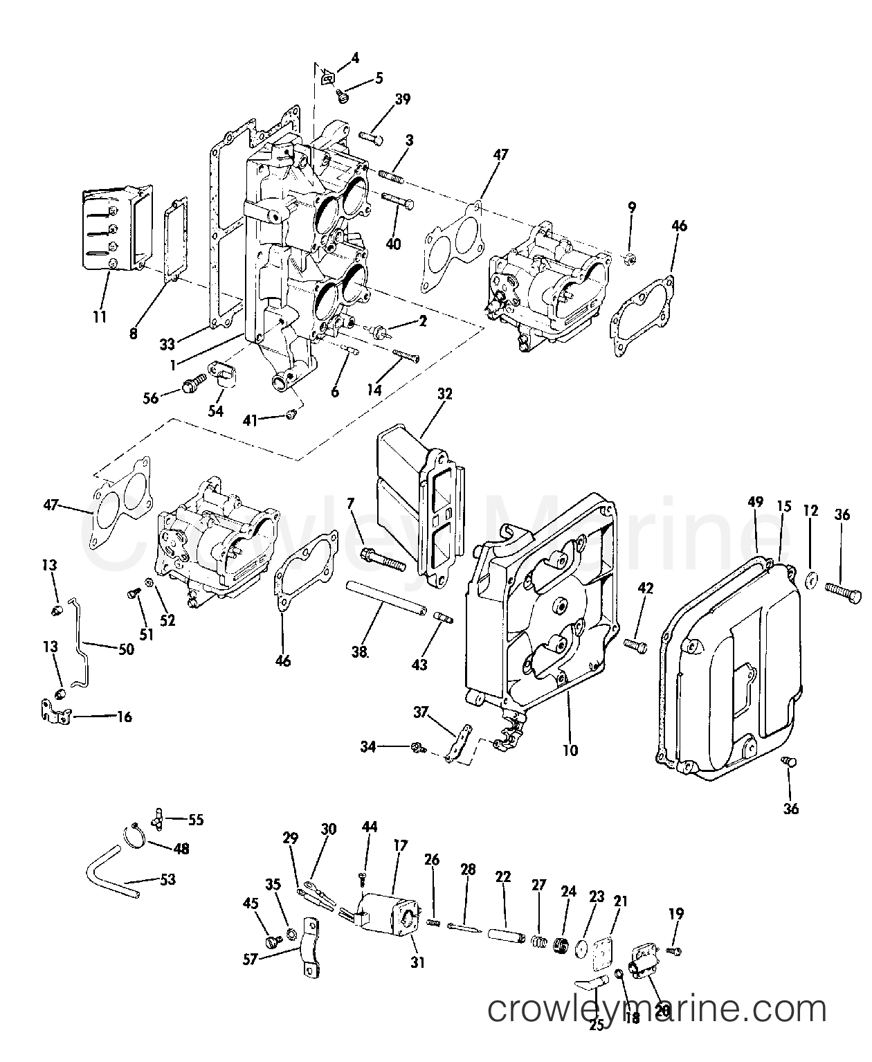 1982 Outboard 90 - J90MLCNB - INTAKE MANIFOLD