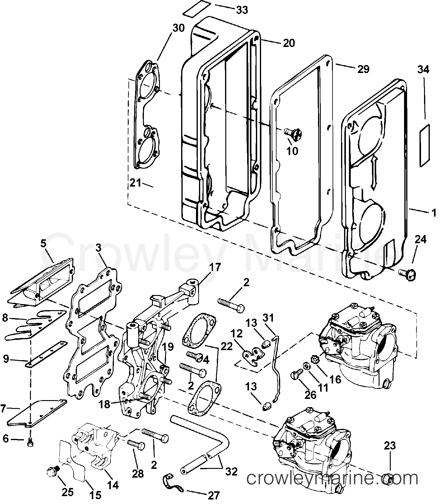 2003 Outboard 40 - J40RLSTD - INTAKE MANIFOLD