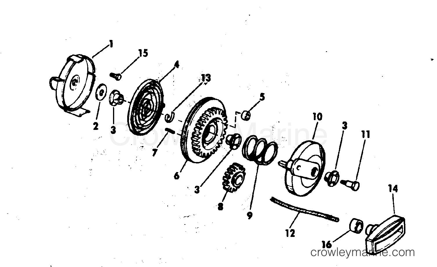 1976 Outboard 4 - 4R76M - REWIND STARTER