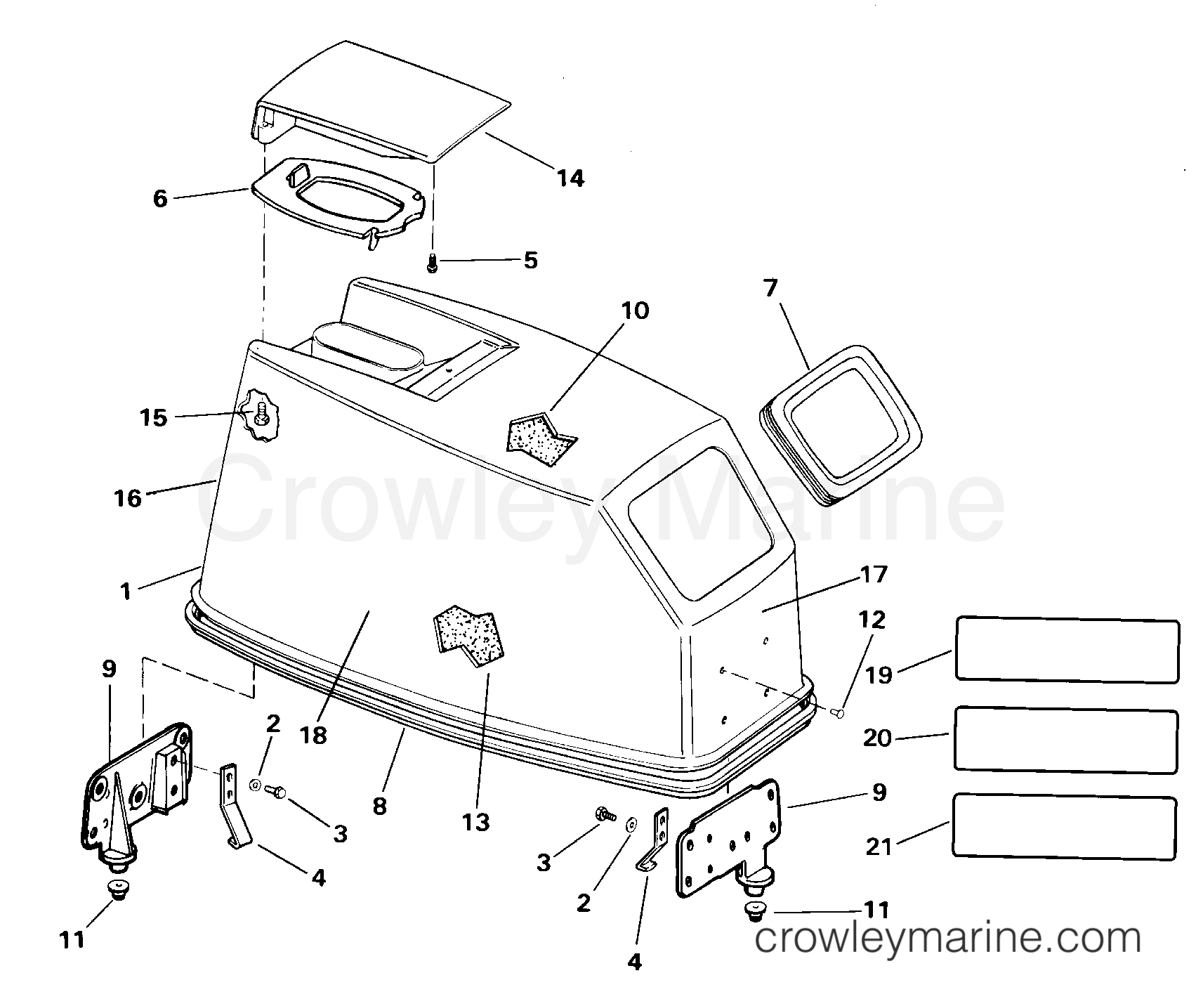 2000 Outboard 30 - J30JRSSB - ENGINE COVER