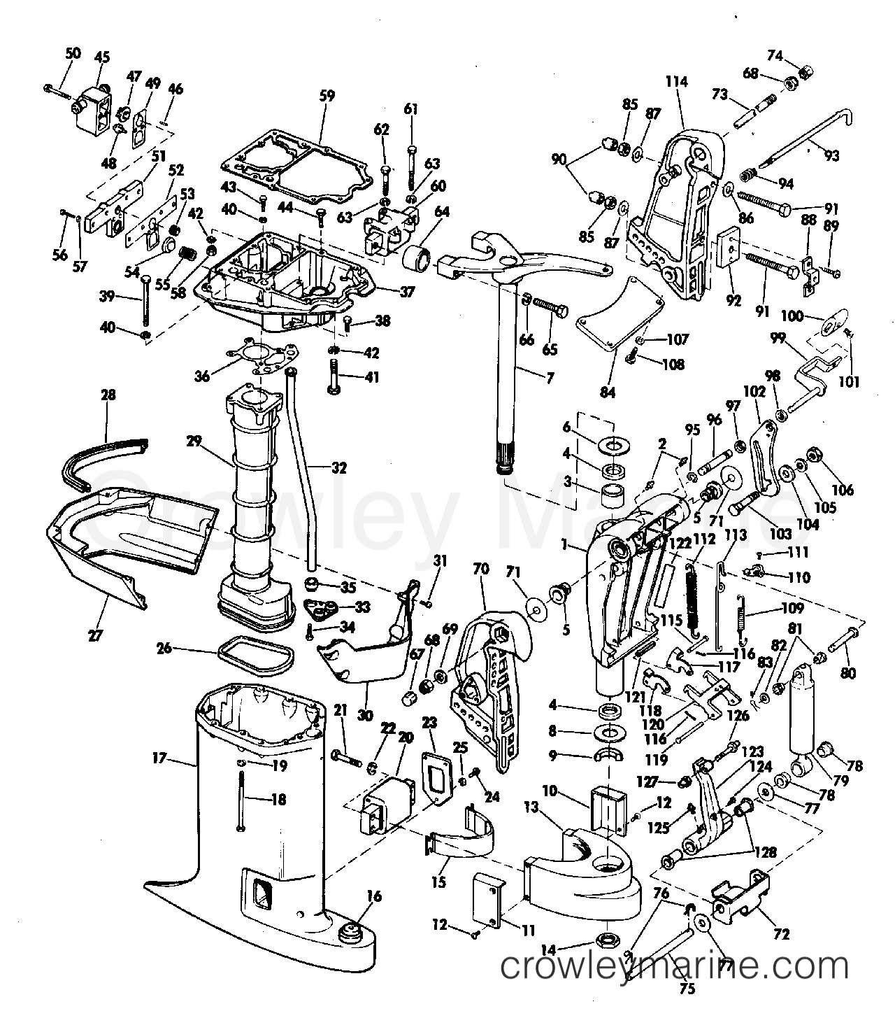 EXHAUST HOUSING - 1975 Outboard 85 85593E | Crowley Marine