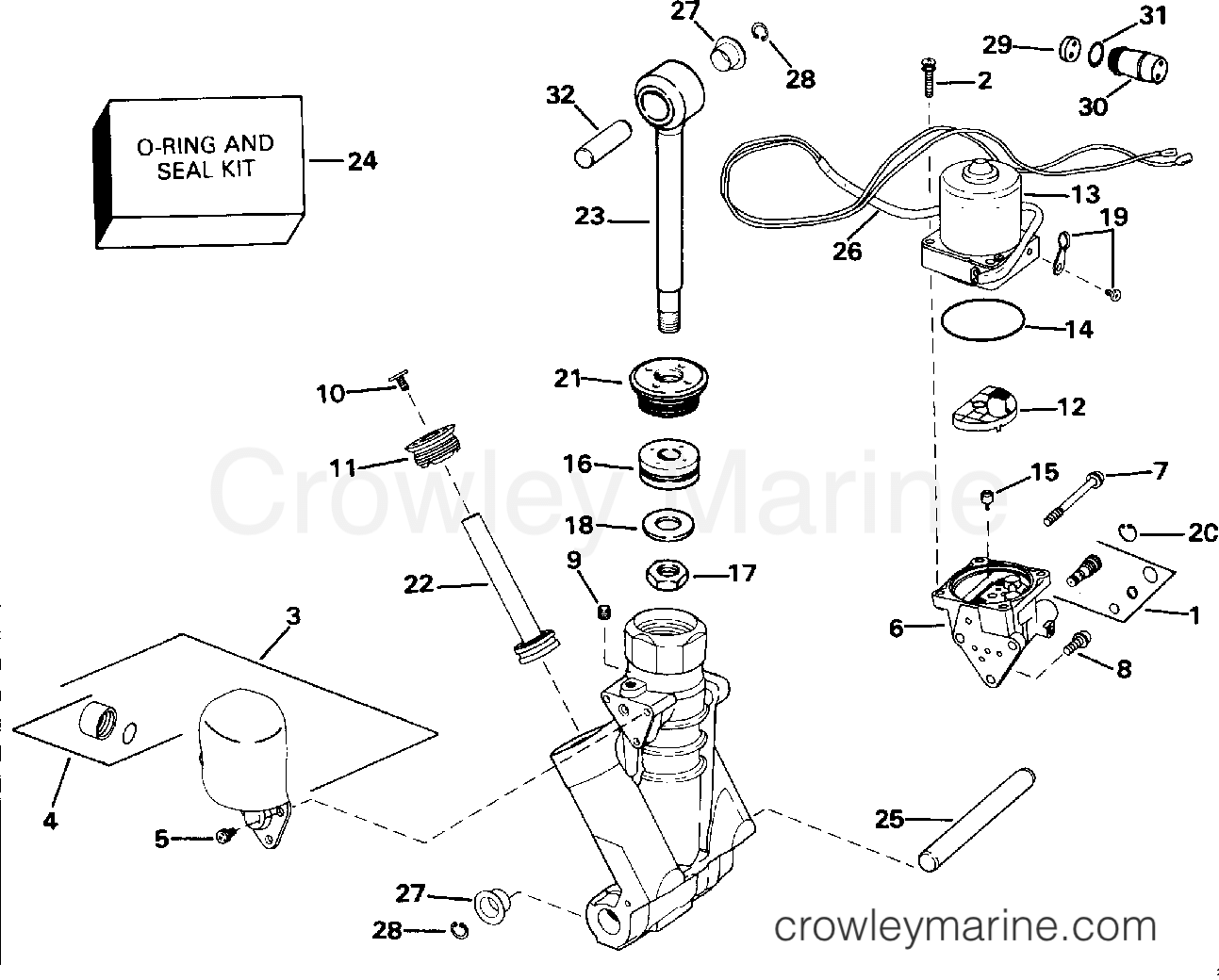 1993 Johnson Outboards 115 - TJ115TLETS POWER TRIM/TILT HYDRAULIC ASSEMBLY section