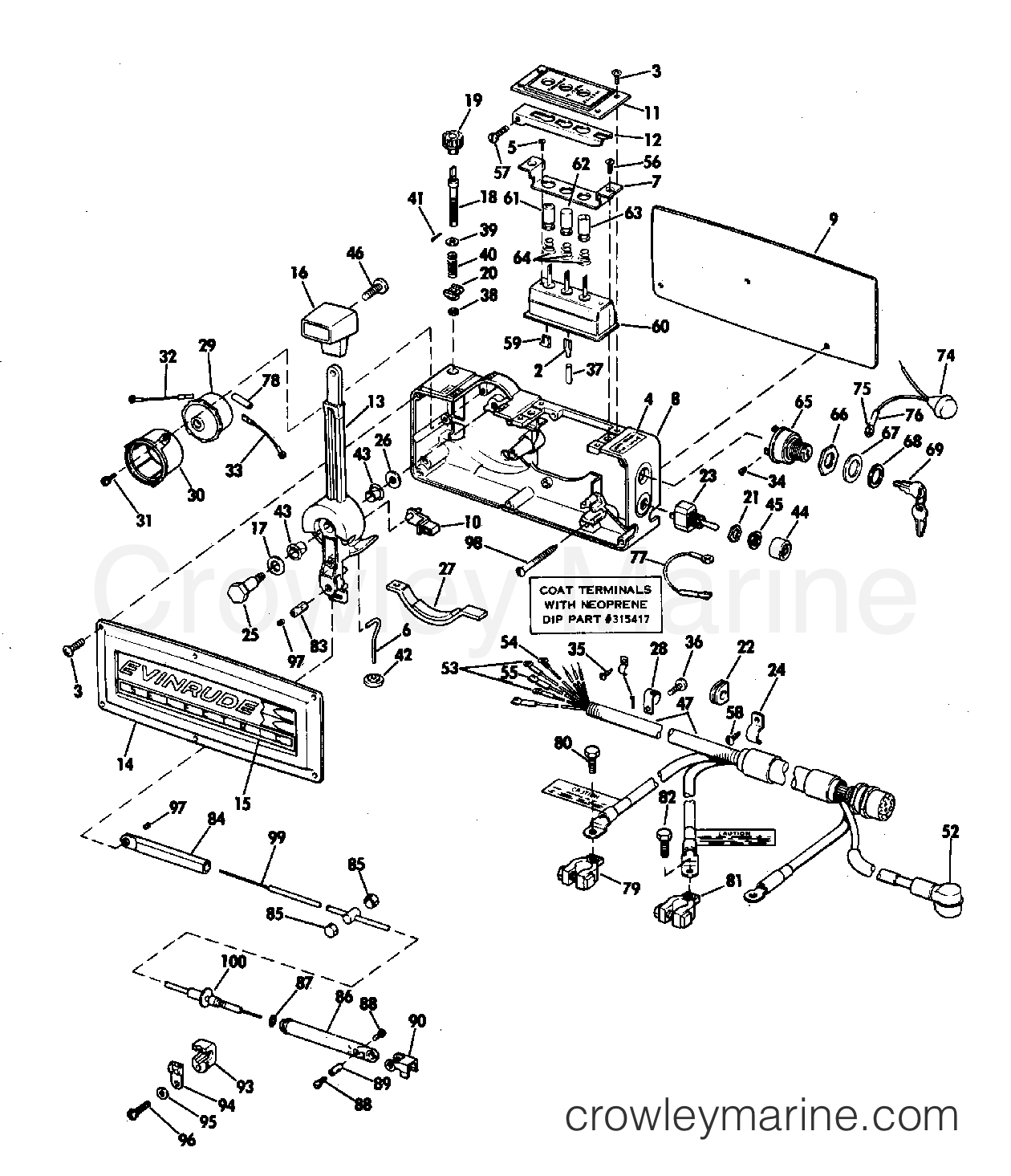 1971 Outboard 125 - 125183C - REMOTE CONTROL